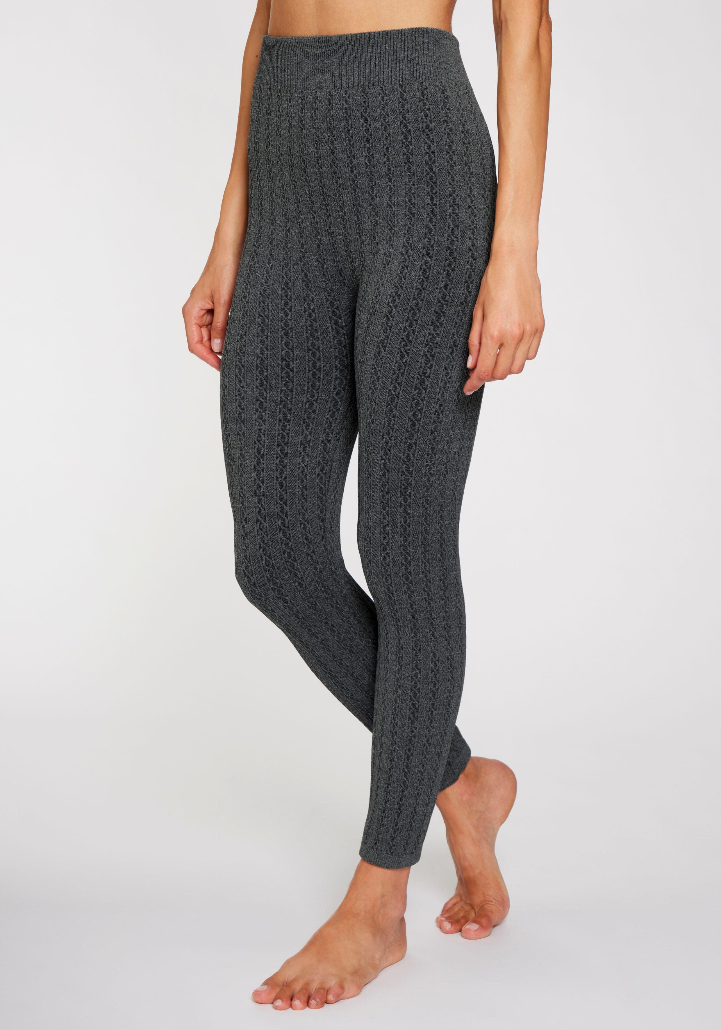 Lavana Tricotlegging Thermo met kabelpatroon en van binnen zacht opgeruwd