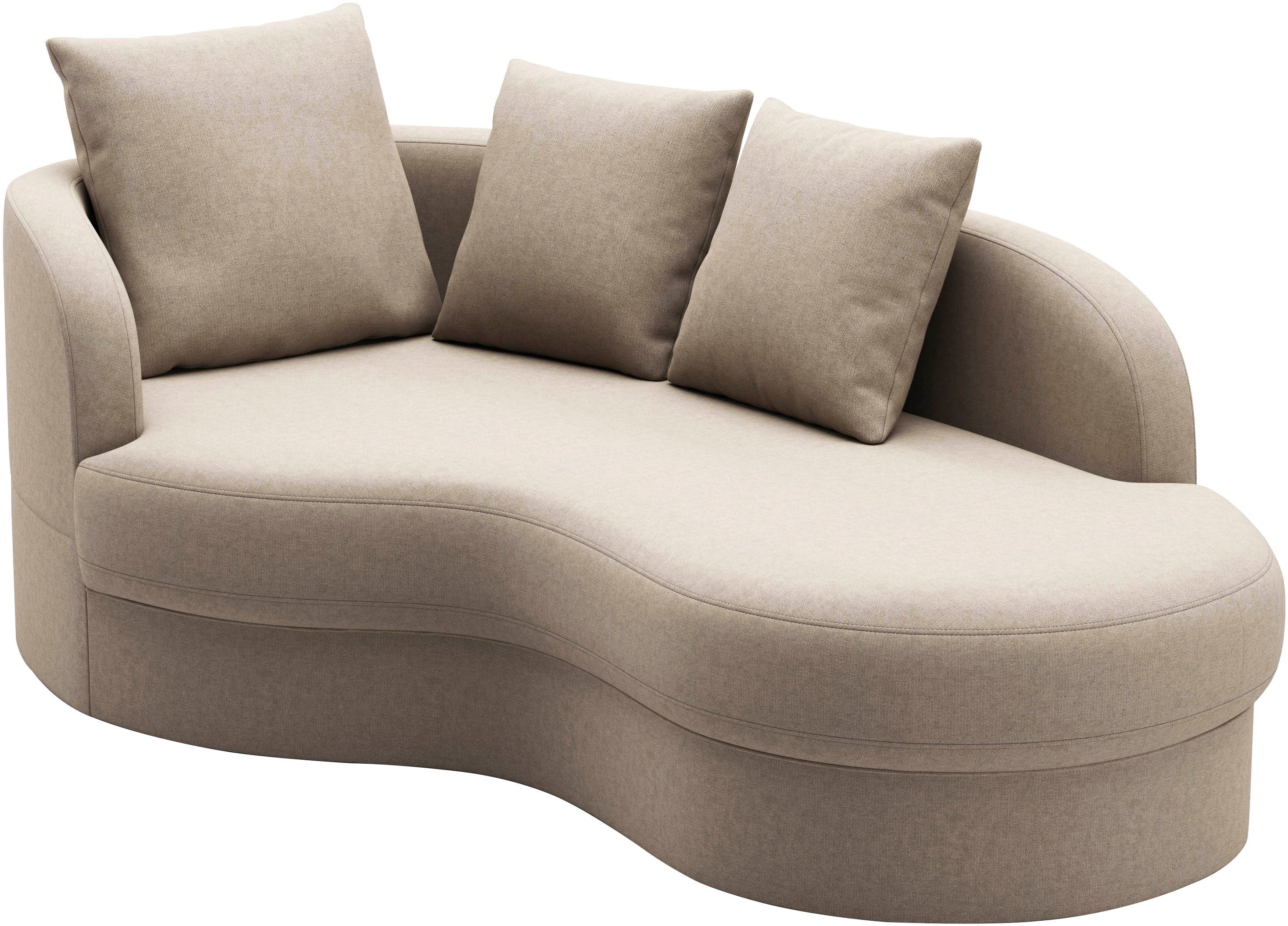 sit&more Récamier Samba moderne organische vorm, inclusief 3 losse rugkussens