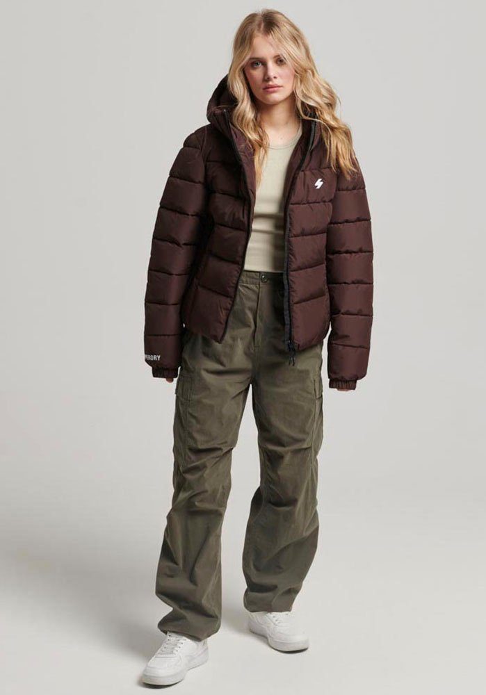 Superdry Gewatteerde jas HOODED SPIRIT SPORTS PUFFER van waterafstotend materiaal