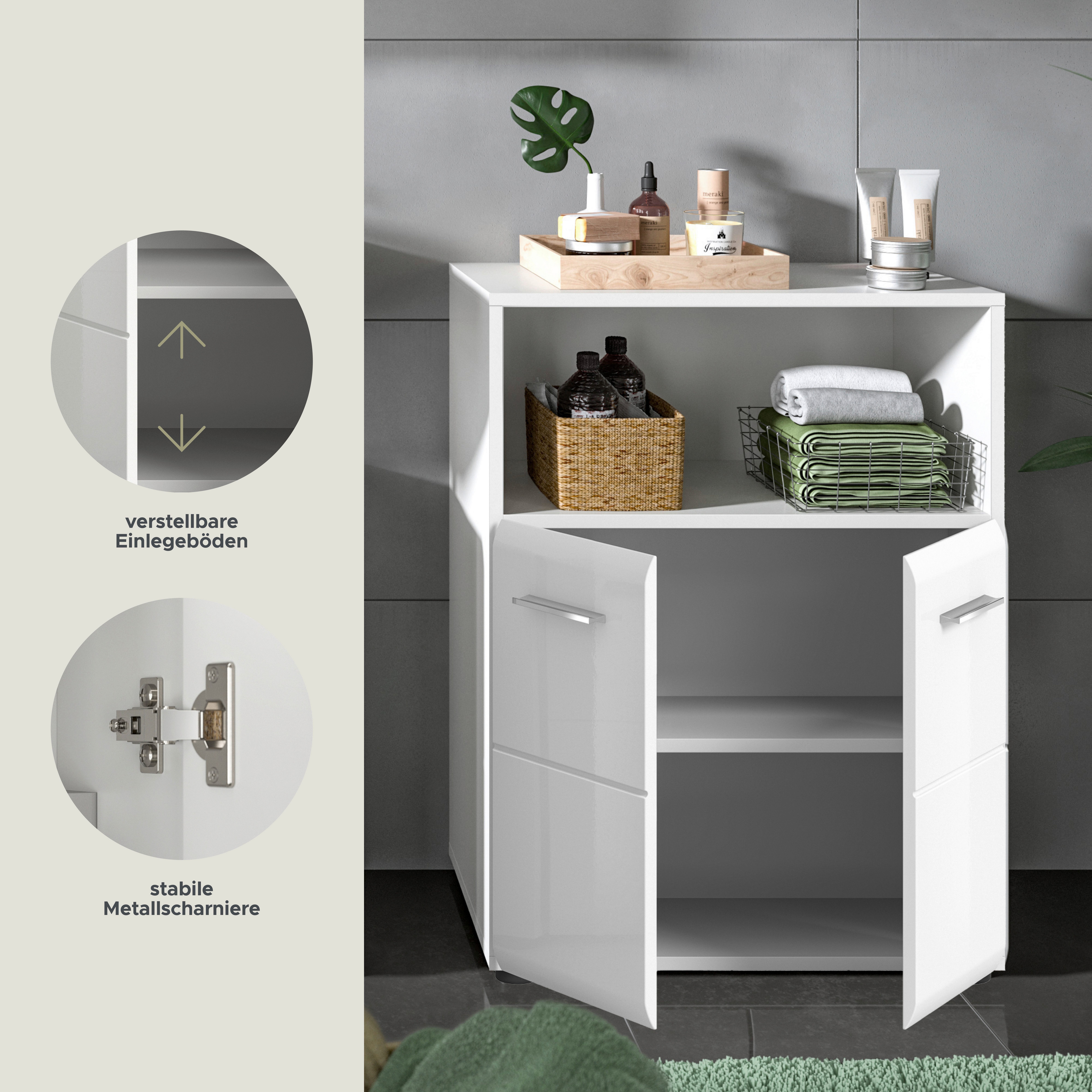 INOSIGN Halfhoge kast FLORENZ, TOPSELLER!, Breedte 60 cm, 2 deuren, 1 legplank, 1 open vak