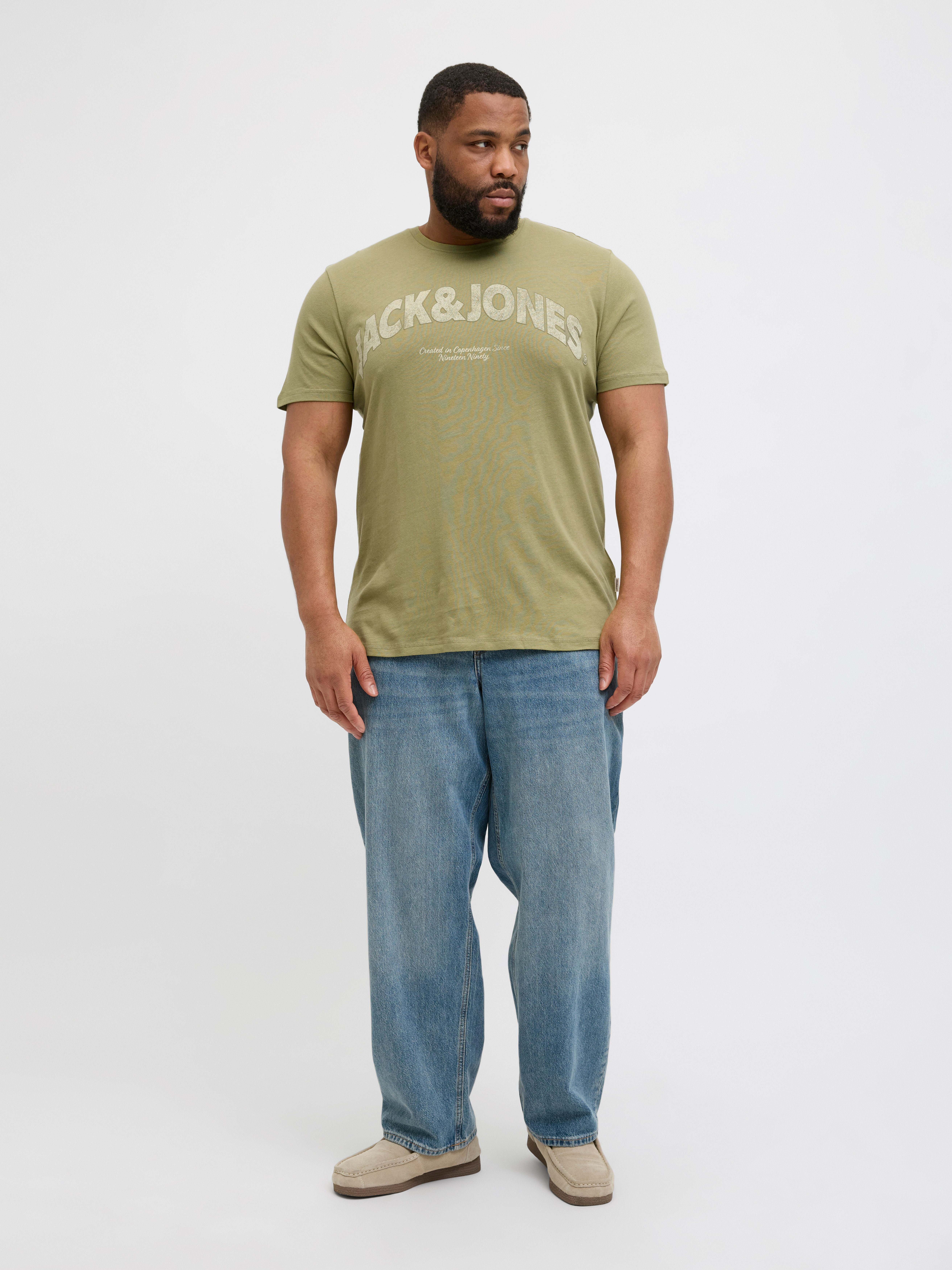 Jack & Jones PlusSize Shirt met print JORALMERIA BOLD BRANDING TEE SS CN PLS