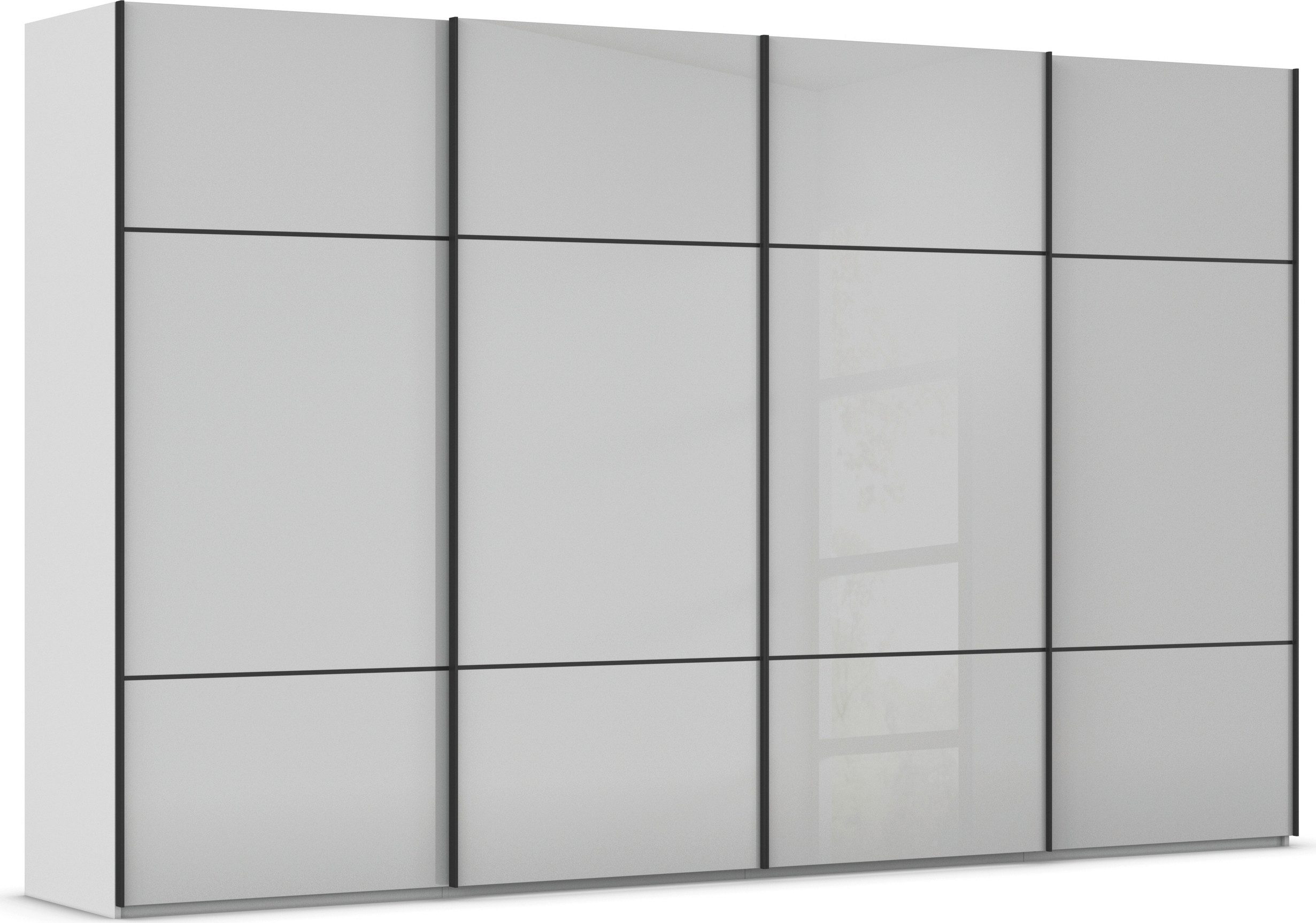 rauch Schuifdeurkast Kledingkast kast garderobe slaapkamerkast SCALE-TRIO edel drievoudig front met 2 sierlijsten glasfront made in germany