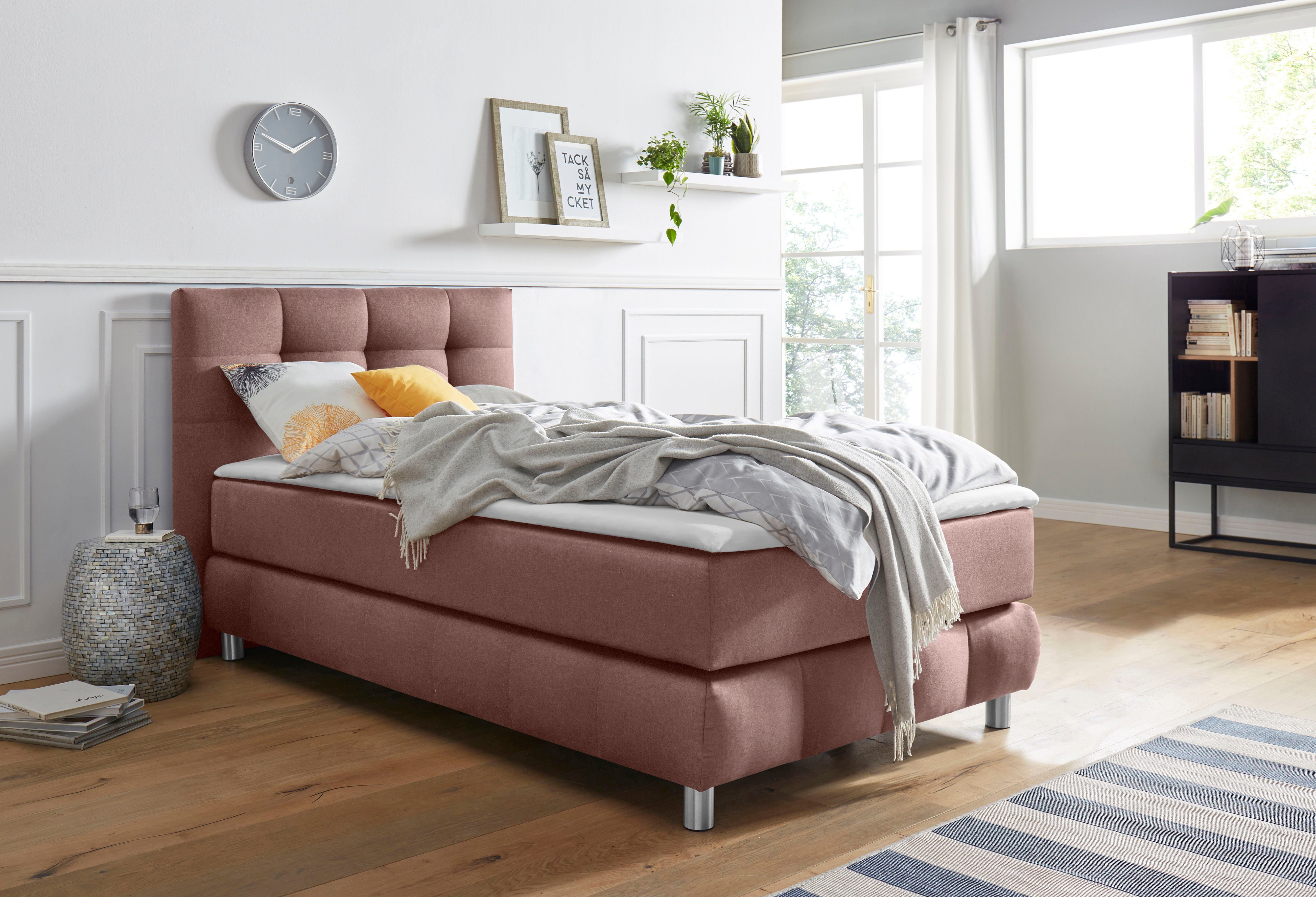 andas Boxspring Salo incl. topmatras, in fluwelige look of structuurstof, 6 breedten, 2 hardheden, tfk ook in hardheid 4. 3 matrassoorten