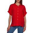 tommy hilfiger crêpe-blouse viscose crepe blouse ss met tommy hilfiger-merklogo rood