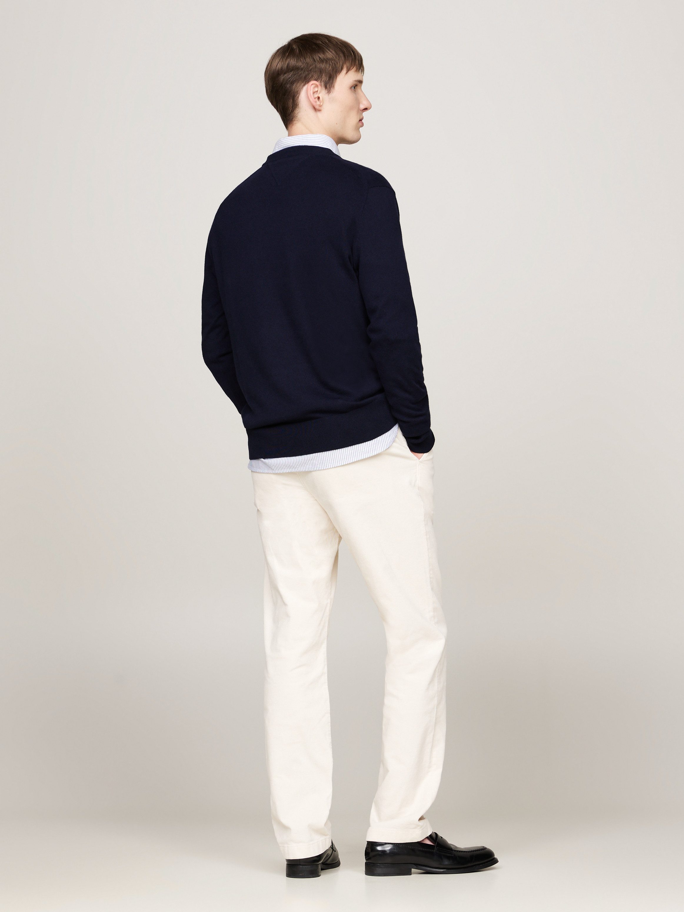 Tommy Hilfiger Trui met V-hals PIMA ORG CTN CASHMERE V NECK