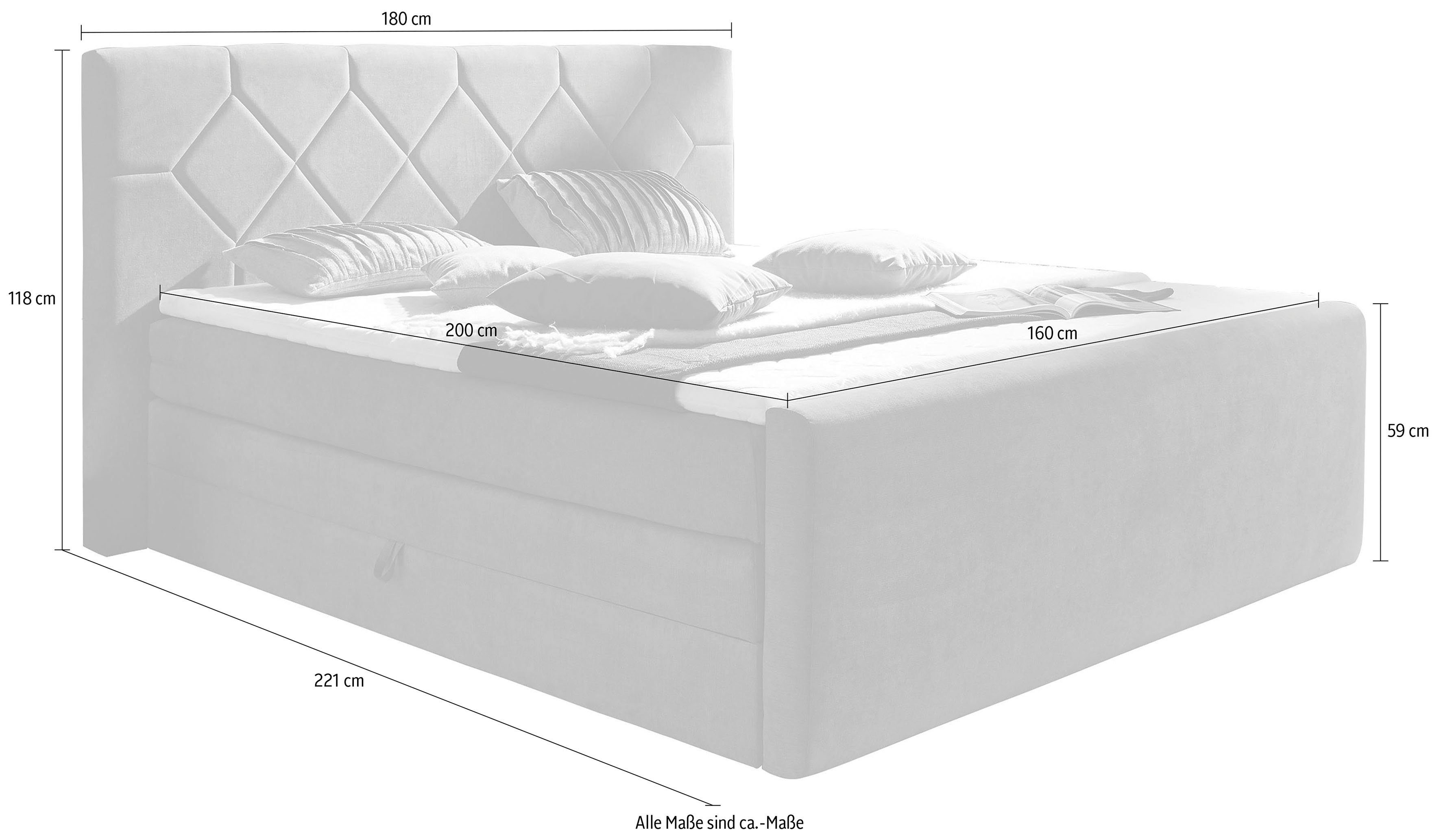Places of Style Boxspring Atlanta inclusief topmatras en bedkist