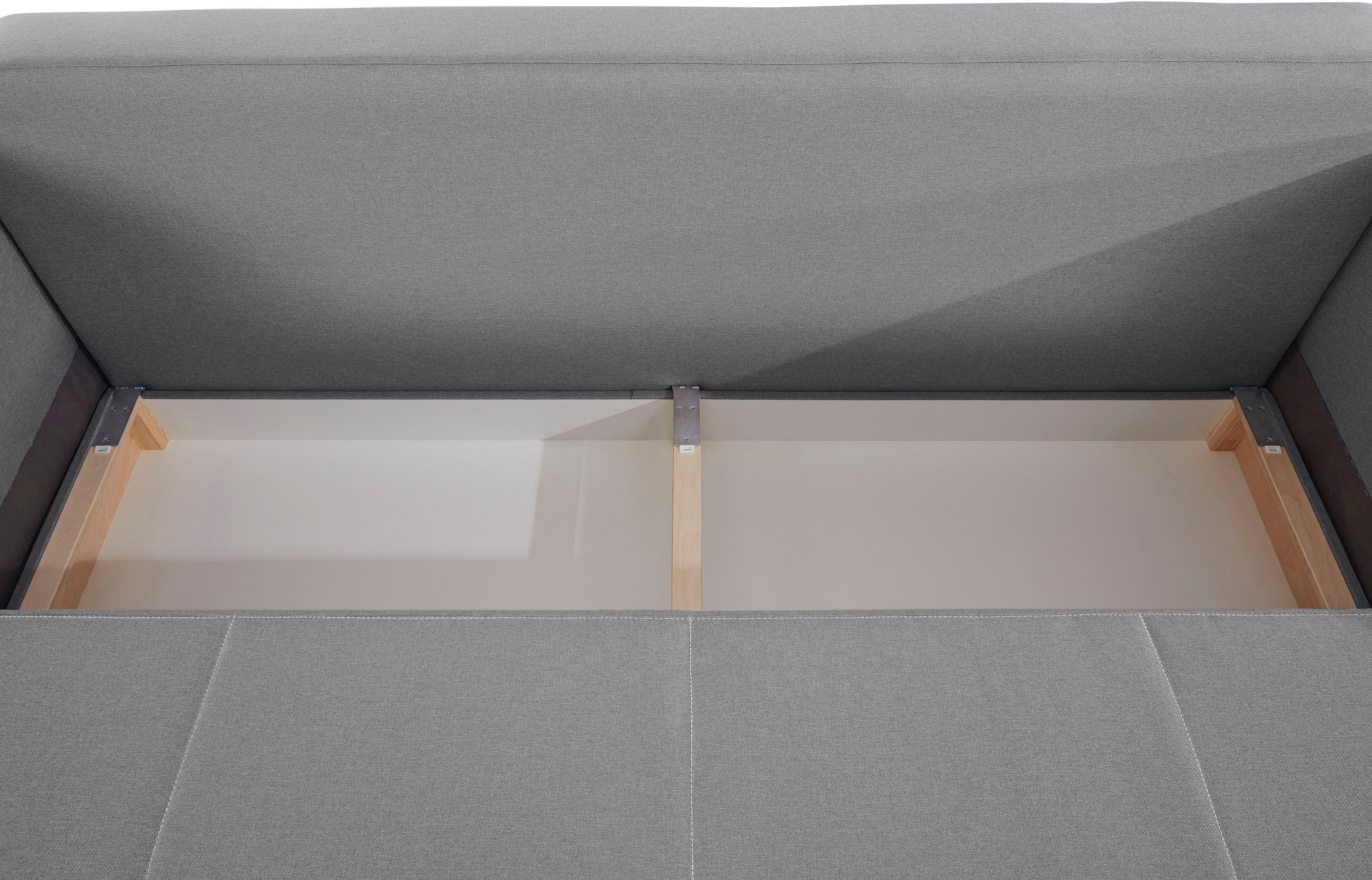 INOSIGN Slaapbank Berlin met boxspringopbouw, slaapfunctie & bedkist, bank met bedfunctie