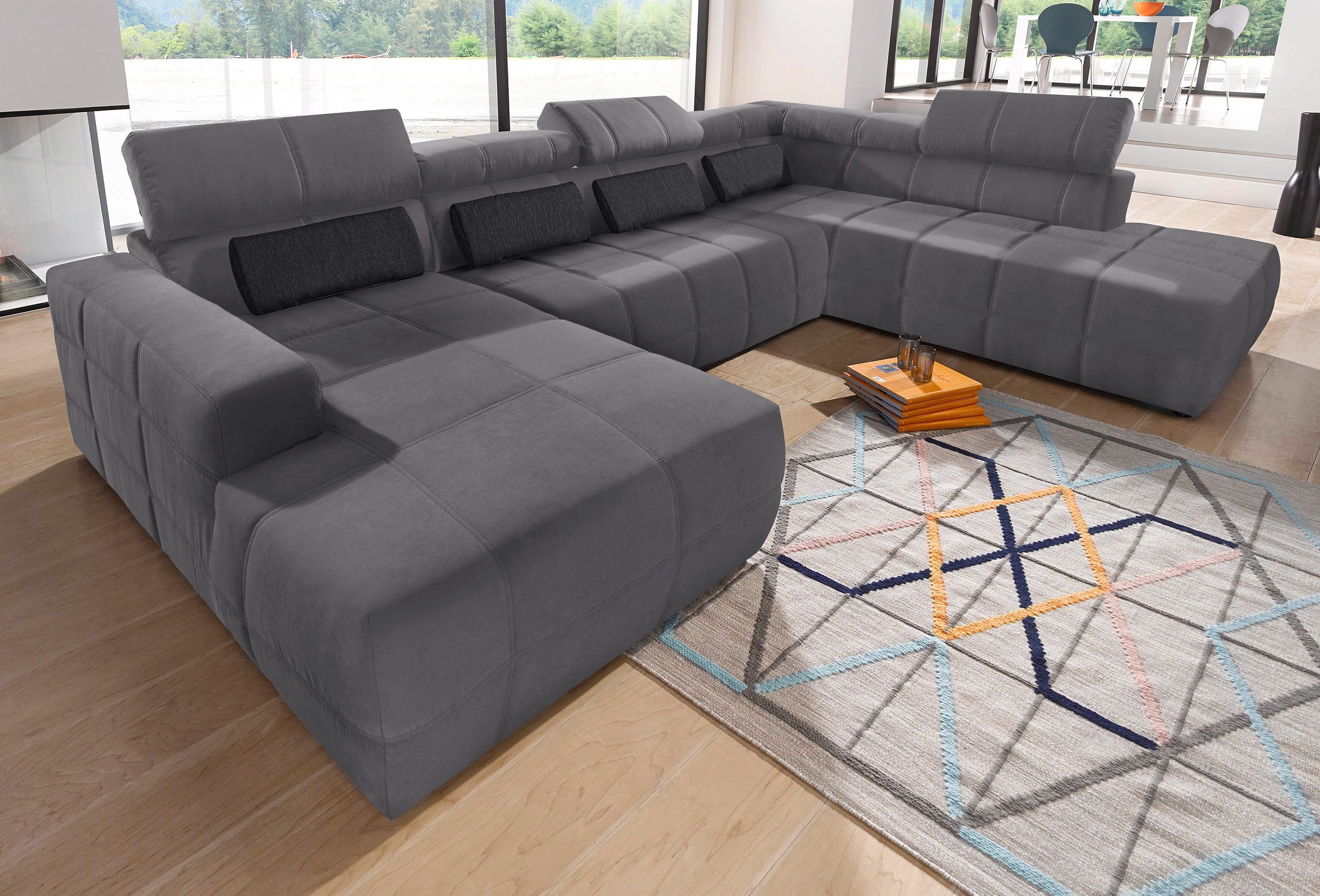 DOMO collection Zithoek Brandon, keuze met zitdiepteverstelling, inclusief lendensteun met hoofdsteunverstelling, optionele zitdiepteverstelling, u-vorm