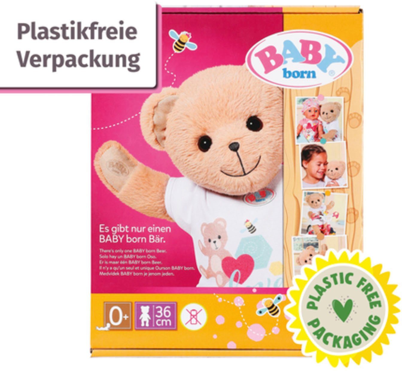 Baby Born Knuffelbeest Teddy beer, wit inclusief boxpakje - teddybeer
