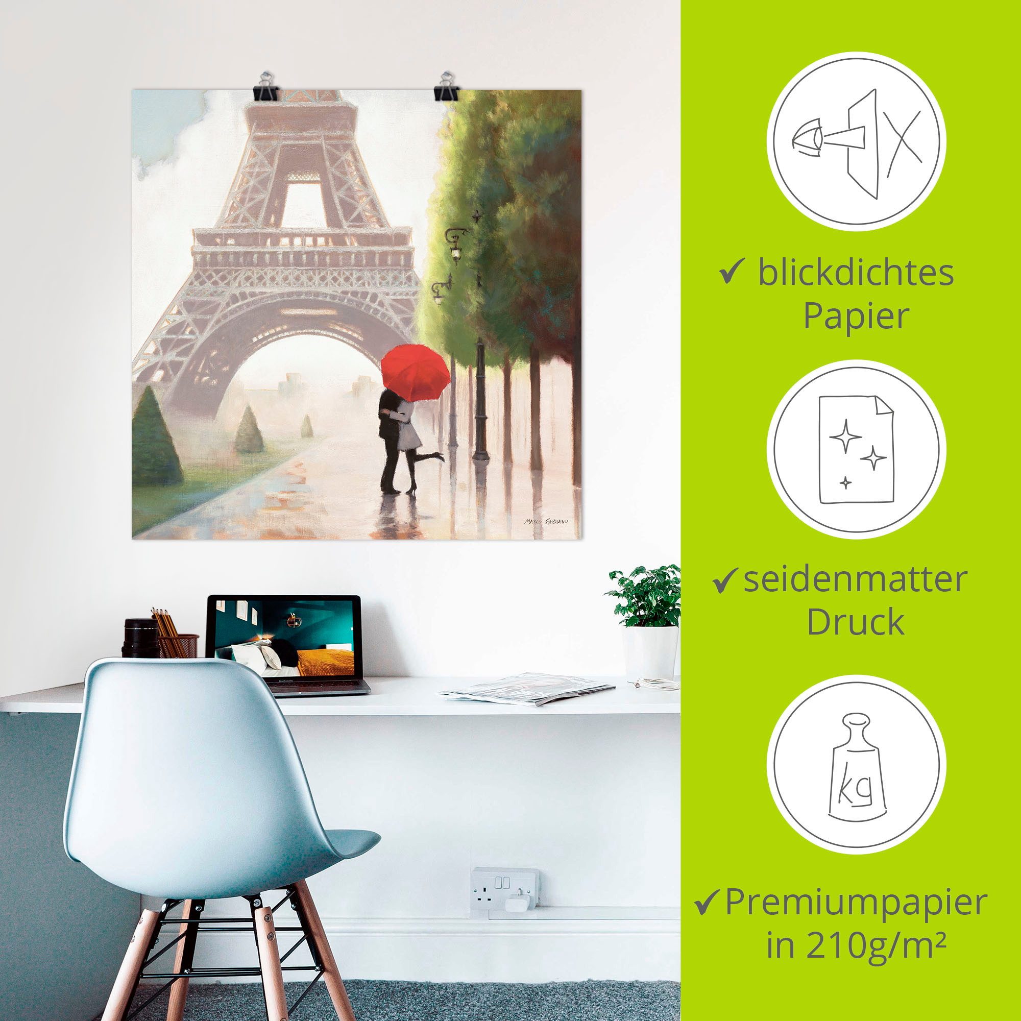 Artland Artprint Parijs Romance II als artprint op linnen, poster, muursticker in verschillende maten