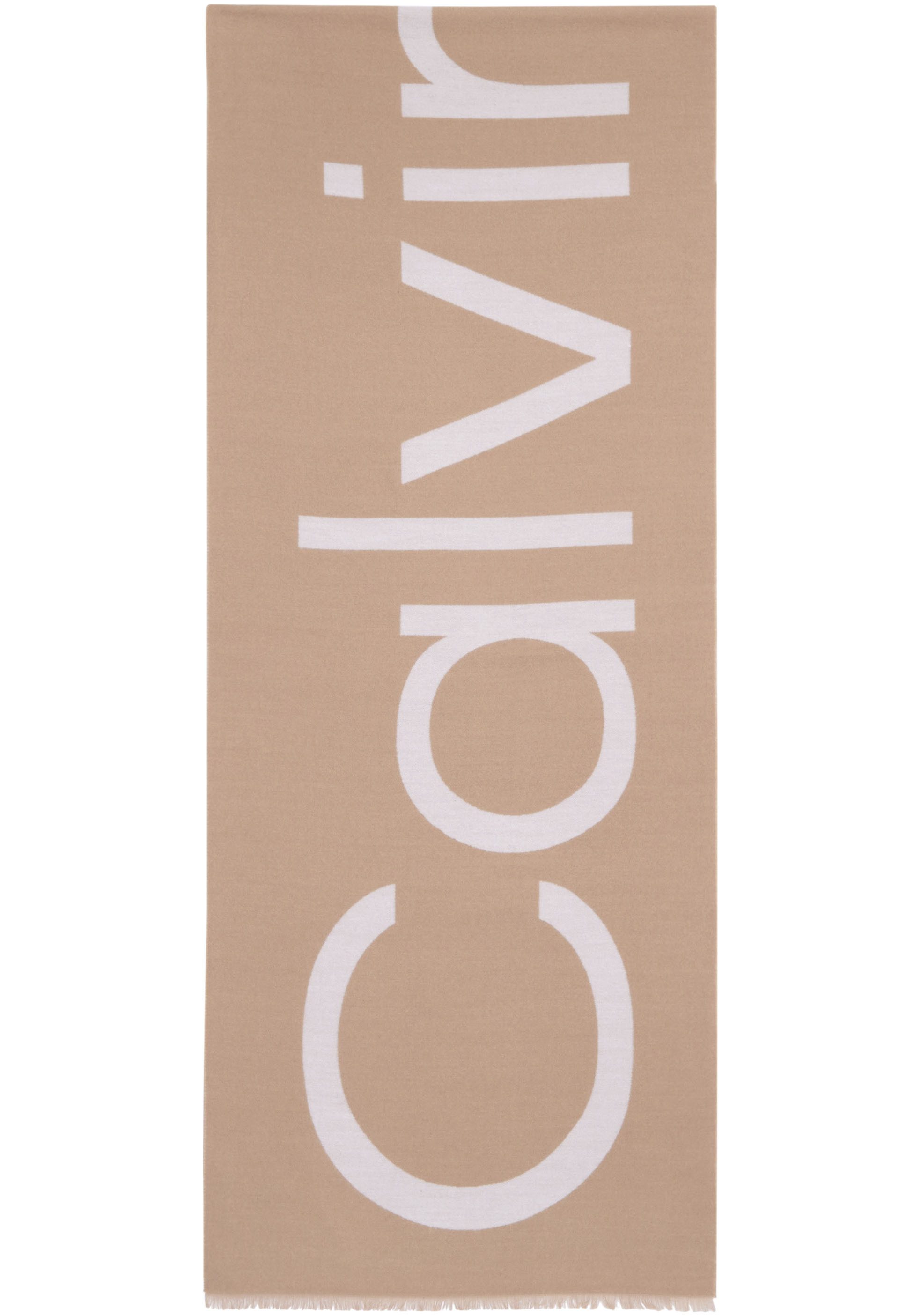 Calvin Klein Modieuze sjaal FRINGES 2-TONES WOOL BLEND SCARF