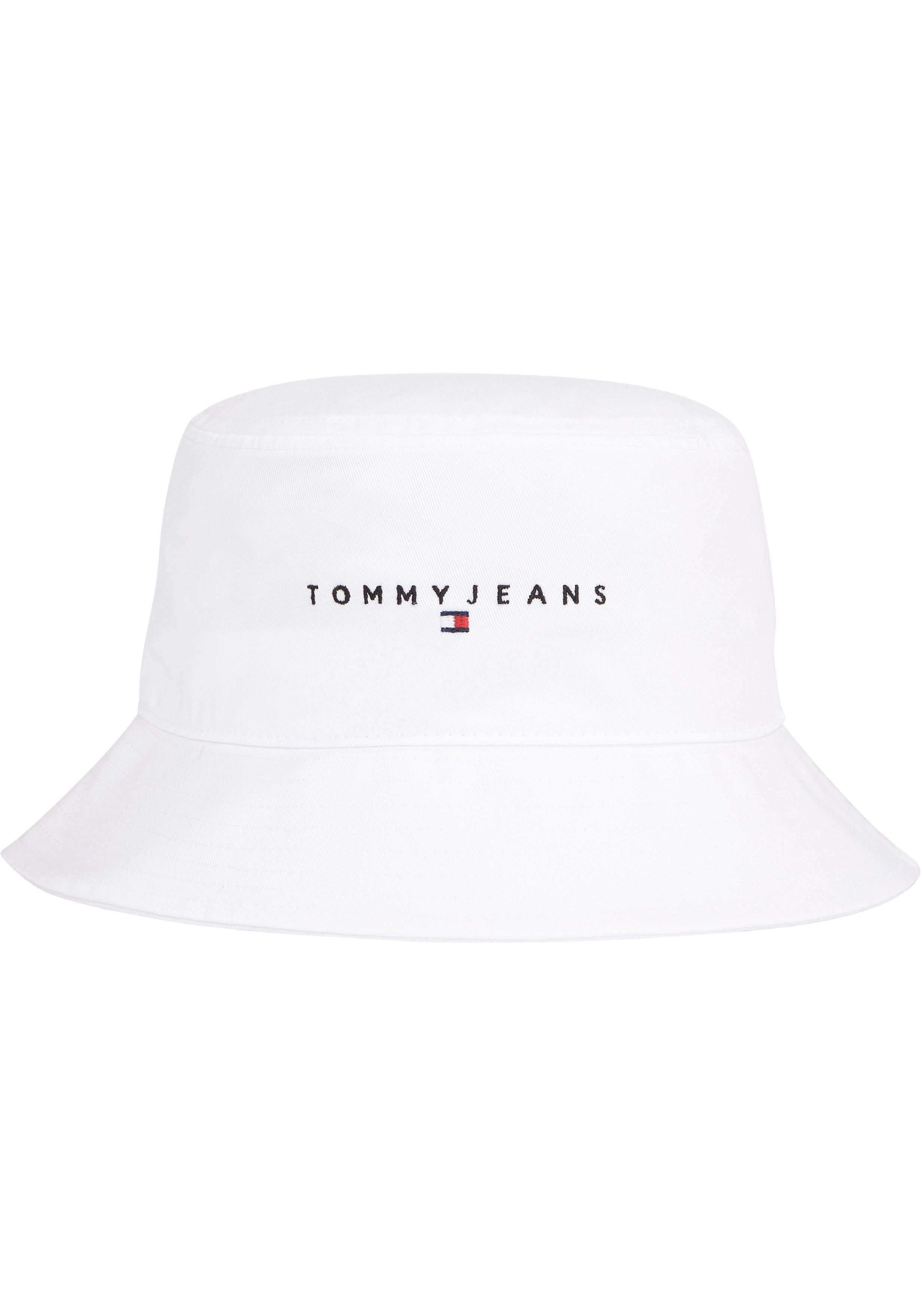 TOMMY JEANS Vissershoed TJM LINEAR LOGO BUCKET HAT met geborduurd logo-opdruk unisex bucket hat