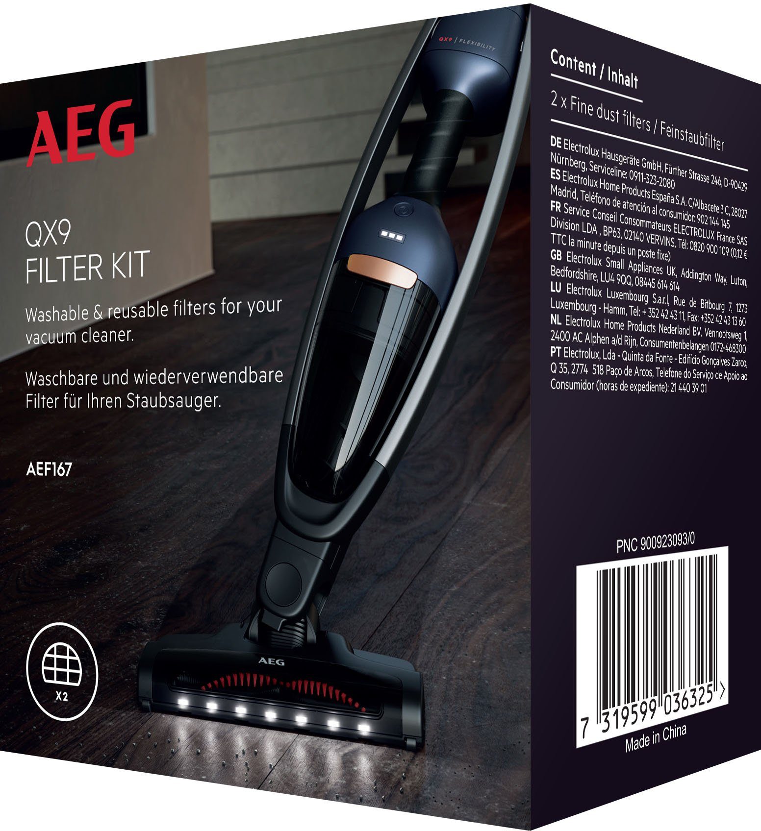 AEG Filterset AEF167 2 wasbare filters