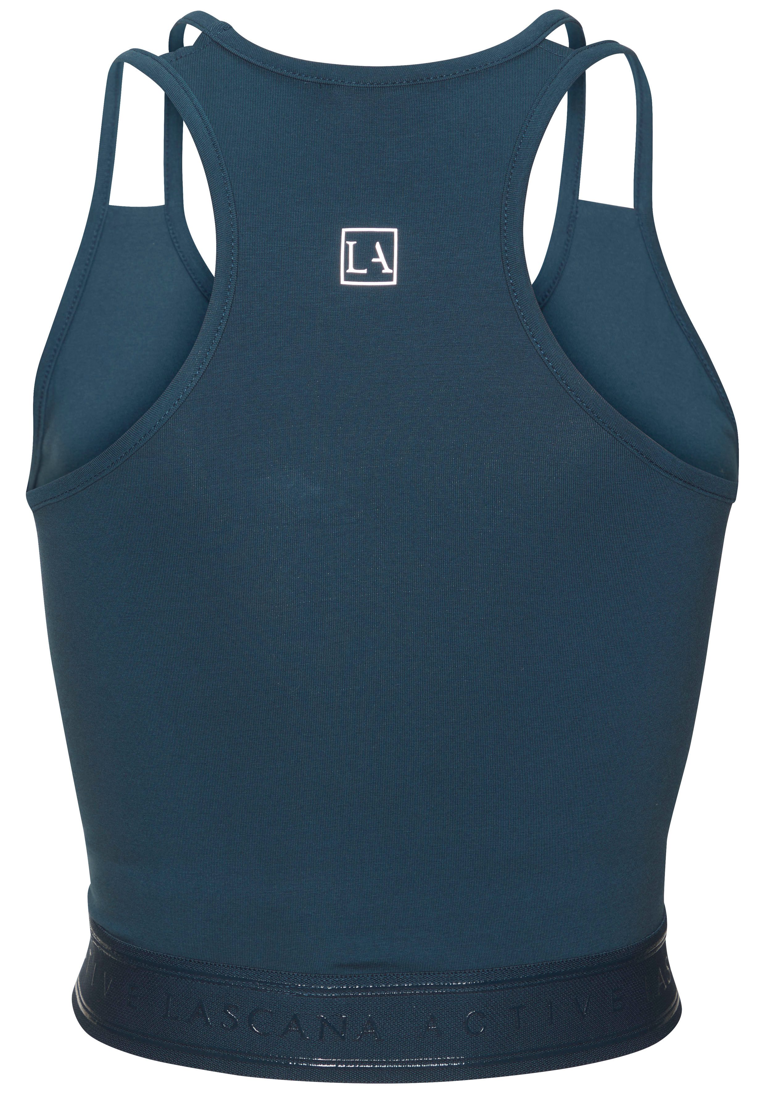 active by Lascana Crop-top Sporttop met bloemmotief en racerback
