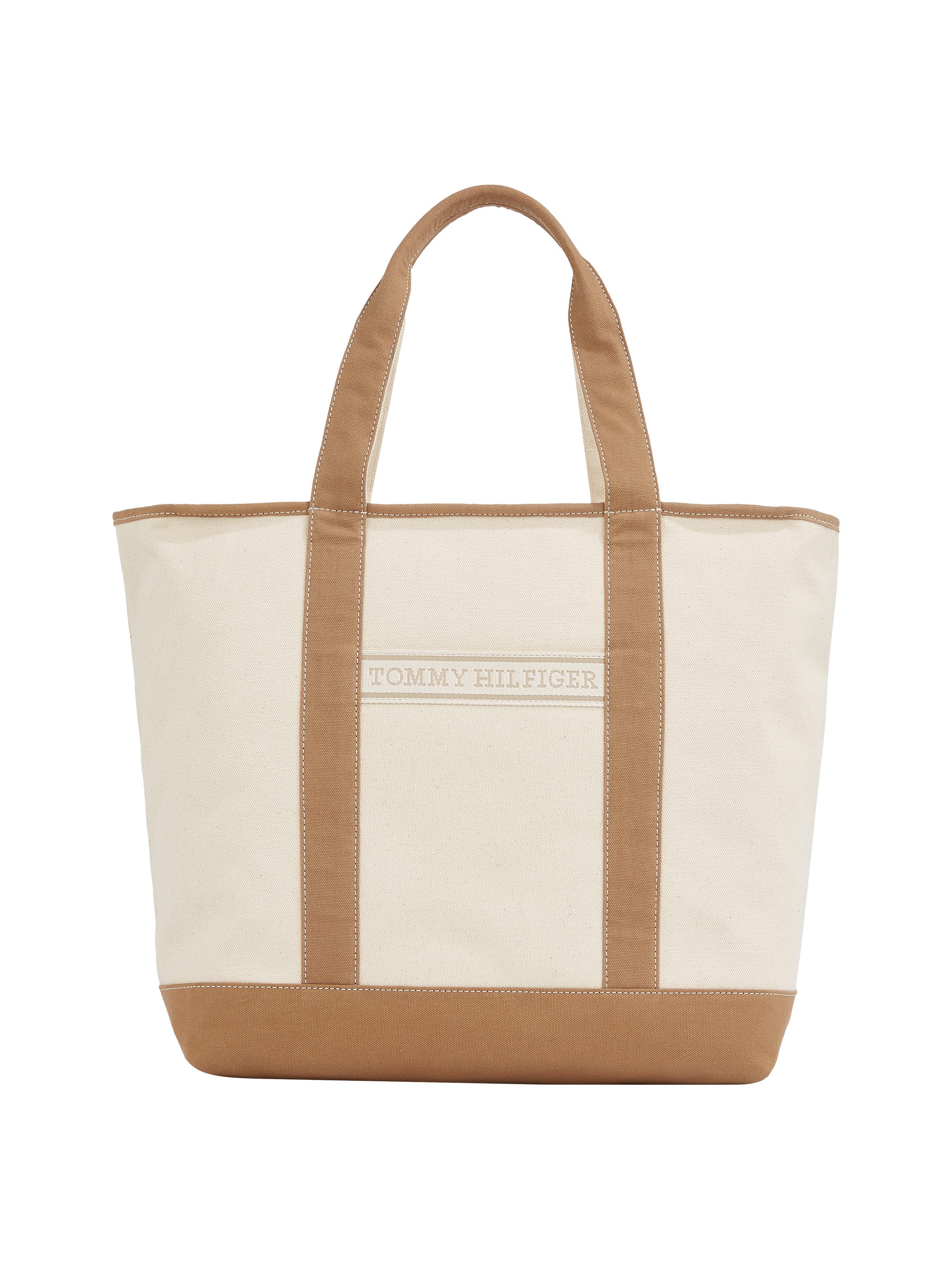 Tommy Hilfiger Draagtas TH SUMMER CANVAS TOTE dames strandtassen maat 37 cm beige