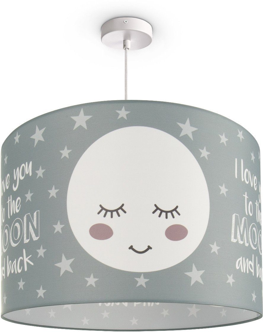 Paco Home Hanglamp Aleyna 103 Kinderlamp plafondlamp LED kinderkamer lamp met maan-motief, E27