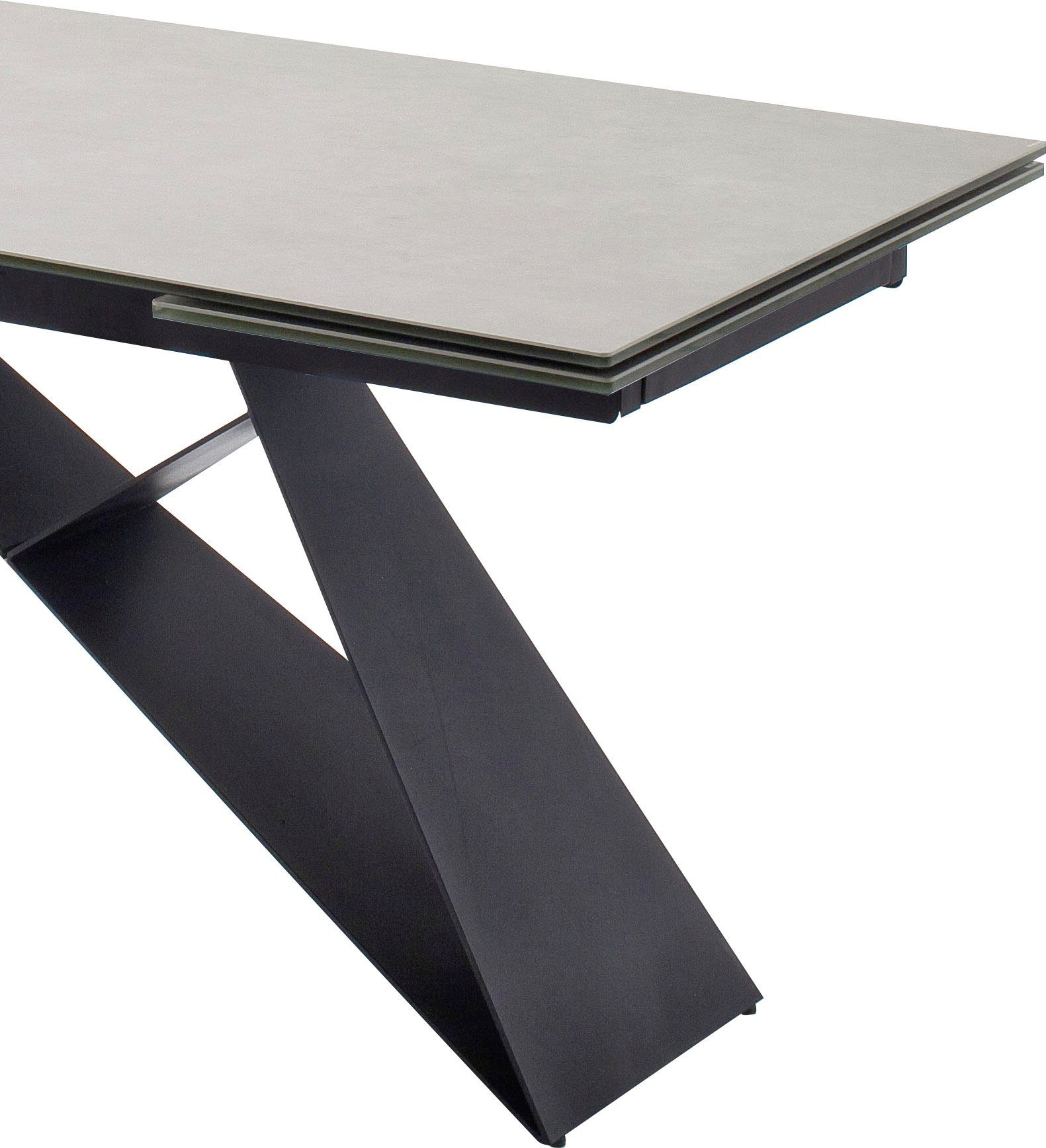 MCA furniture Eettafel Kobe Eettafel glas-keramiek met uittrekbaar deel aan de kopse kant