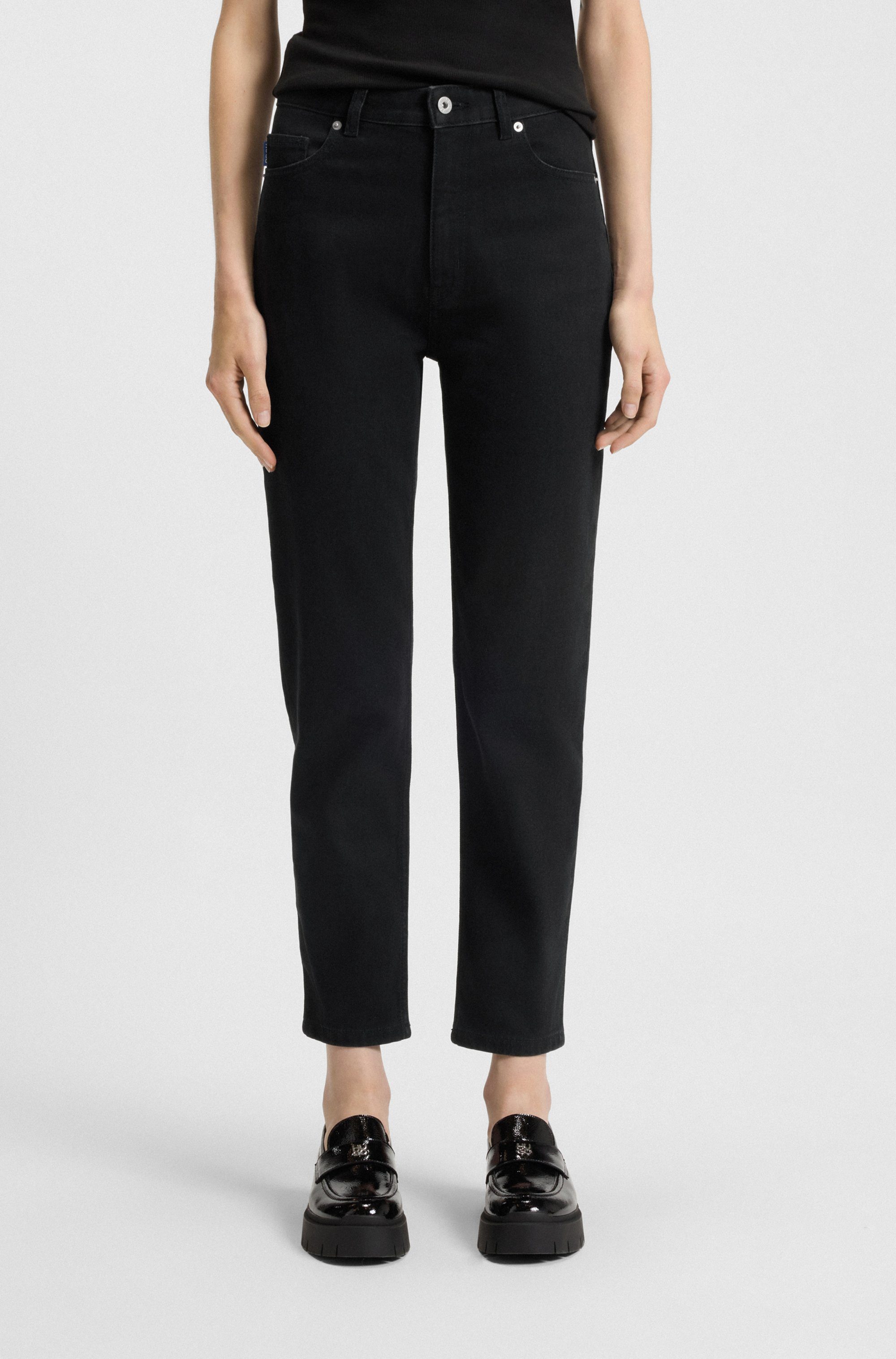 HUGO Blue Mom jeans Noe Straight fit jeans met hoge taille