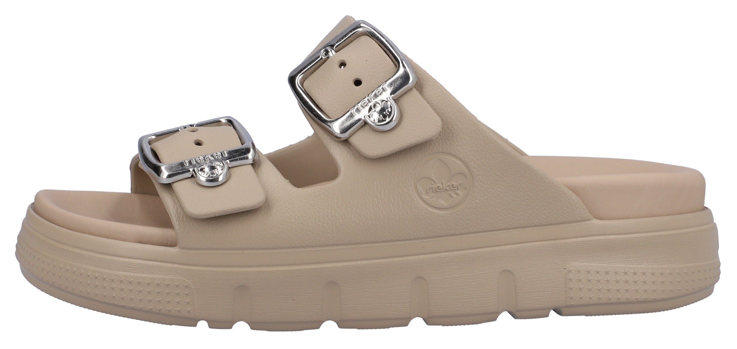 Rieker Slippers , plateau, zomerschoen, slippers in breedte g (=wijd)