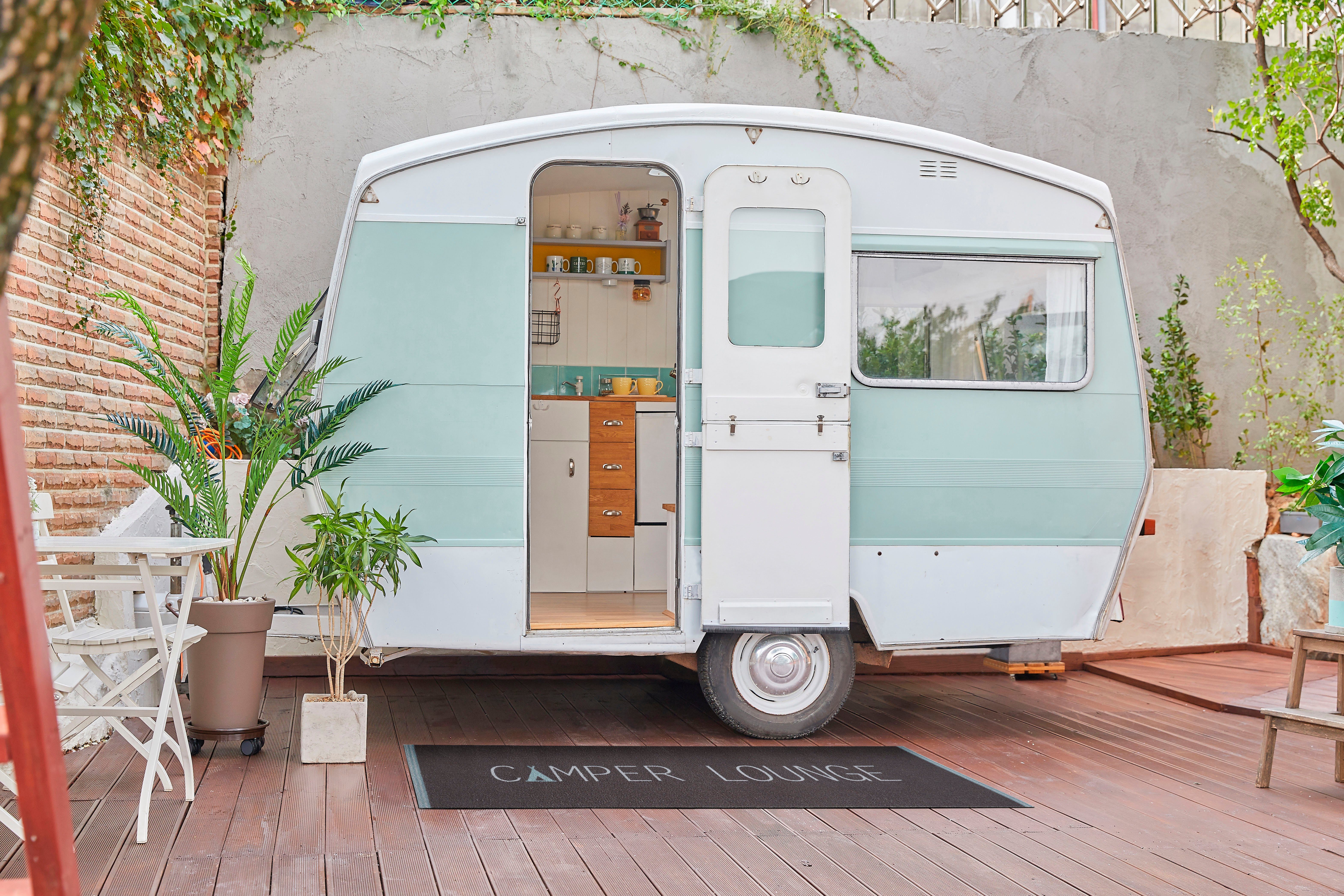 my home Loper Camping met opschrift, ideaal voor campers & caravans, in- en outdoor geschikt