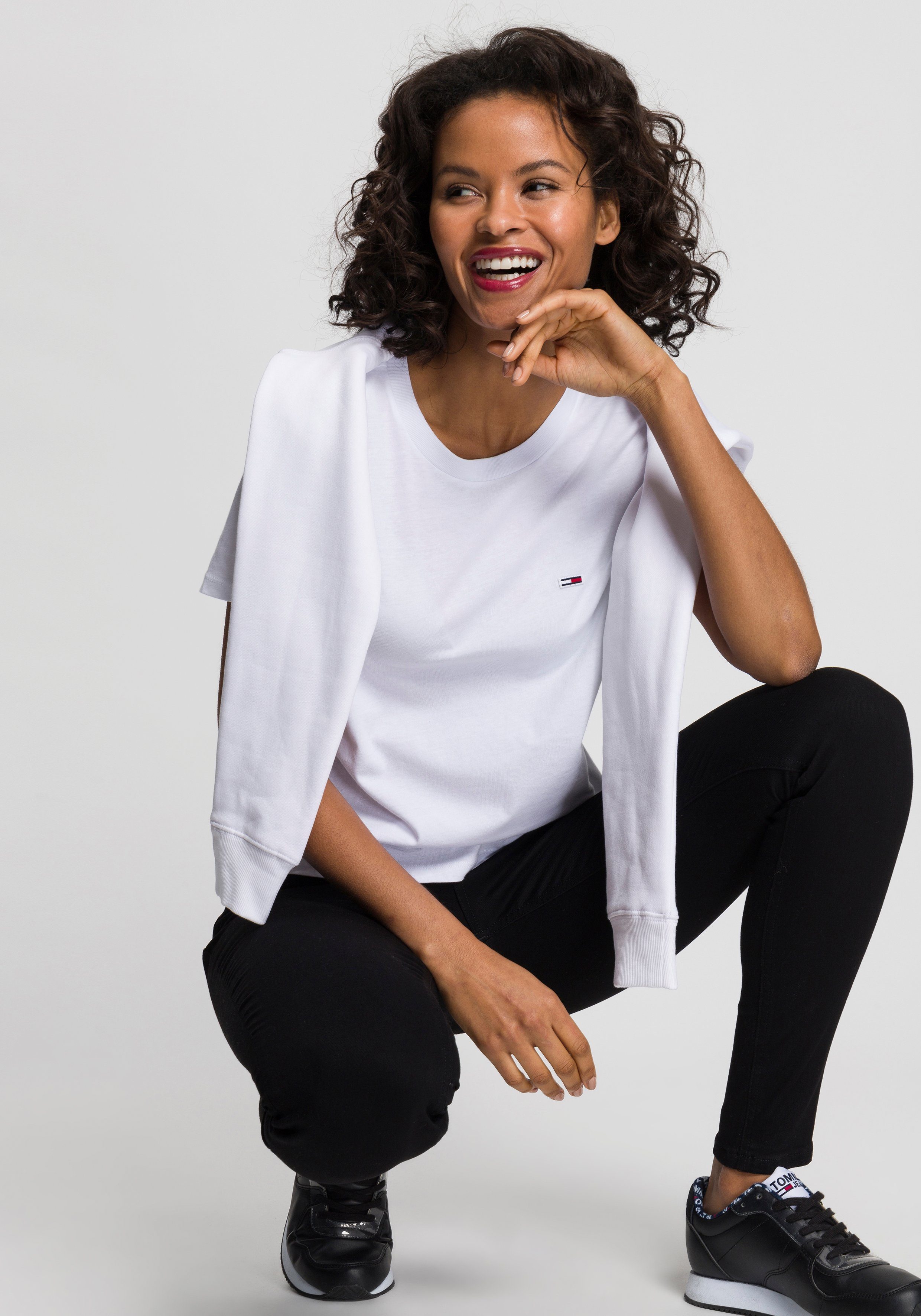 TOMMY JEANS Skinny fit jeans Nora Mid Rise Skinny Fit met tommy jeans-logobadge & borduursels