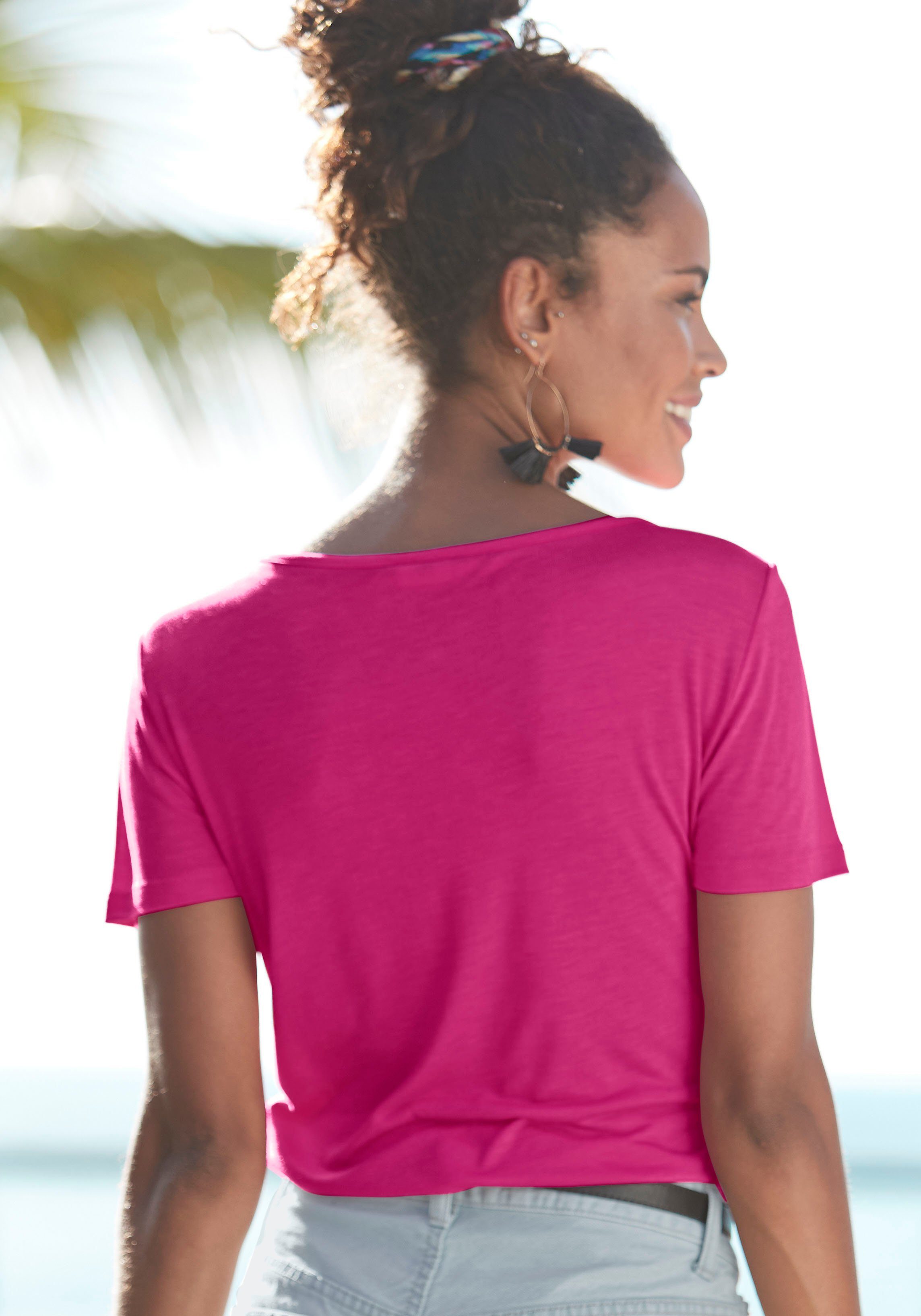 Buffalo Shirt met korte mouwen met cut-outs aan de voorkant, t-shirt, losse pasvorm