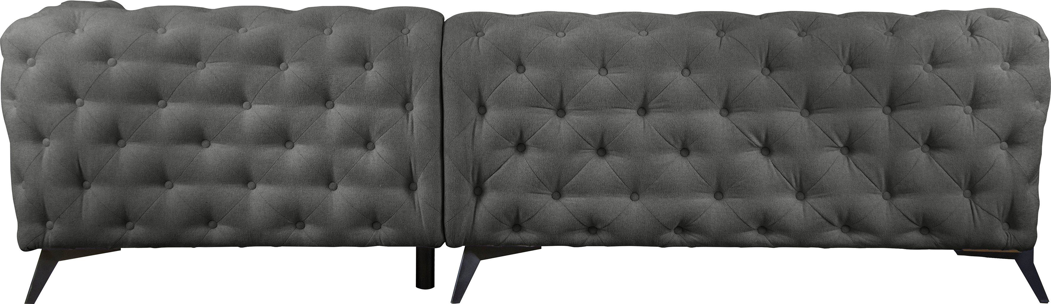 Leonique Chesterfield-bank Amaury L-vorm Chesterfield-look, bxd elk 262 cm, kleur van de poten ter keuze