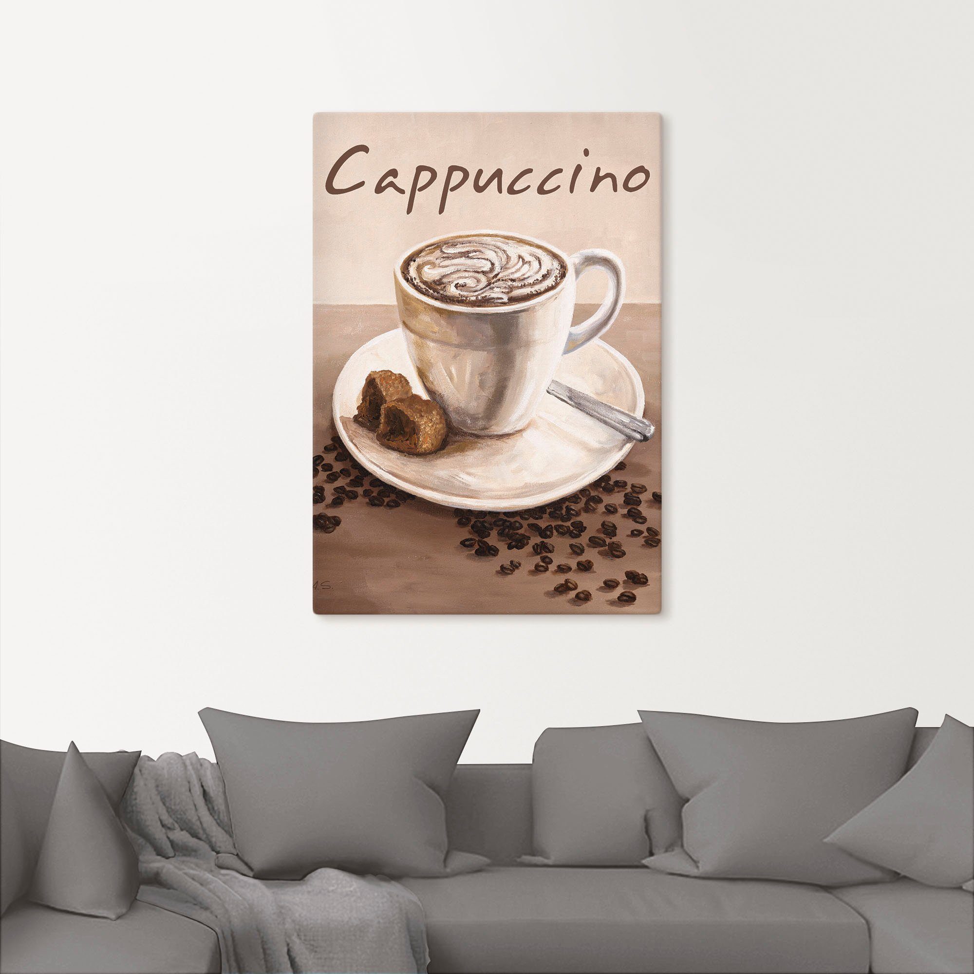 Artland Artprint Cappuccino - koffie als artprint op linnen, poster, muursticker in verschillende maten