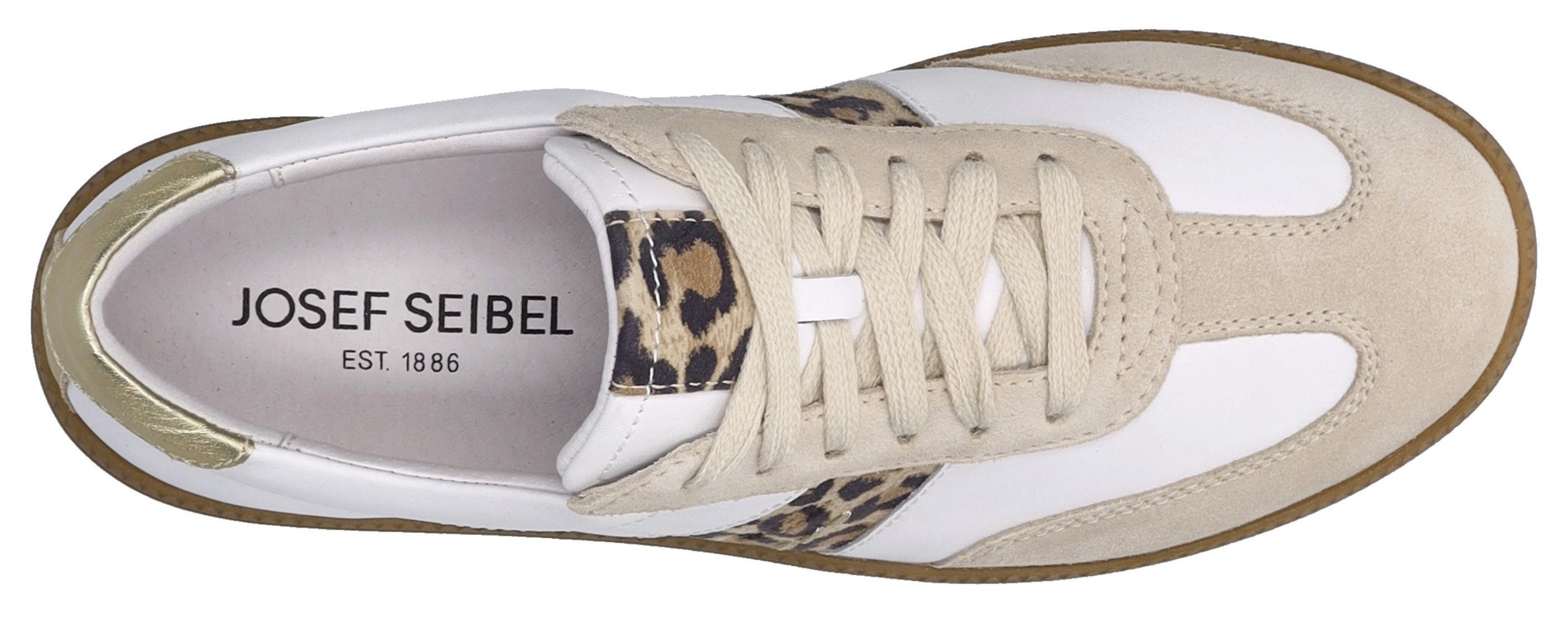 Josef Seibel Sneakers Joleen 03 , retro sneaker, veterschoen, comfort-schoen met leeuw-patroon