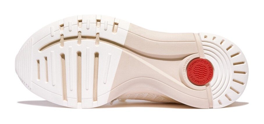 Fitflop Slip-on sneakers VITAMIN FFX KNIT SPORTS SNEAKERS met opgestikte veters, vrijetijdsschoen, lage schoen, instapschoen