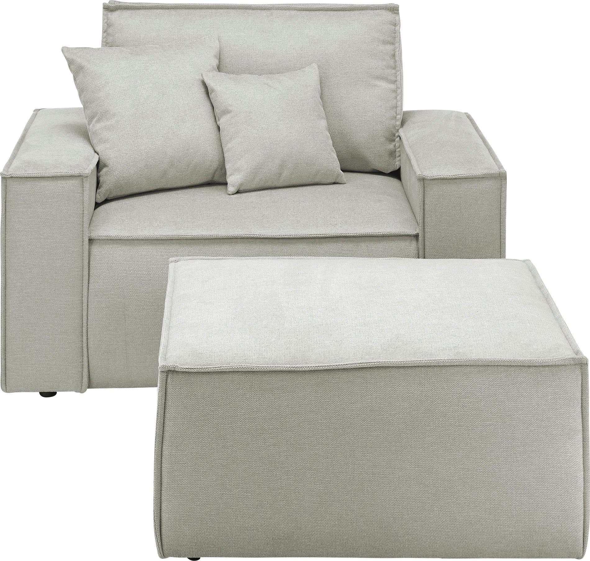 andas Loveseat Finnley Loveseat en hocker als set, passend bij de bekleding-serie Finnley (2-delig)
