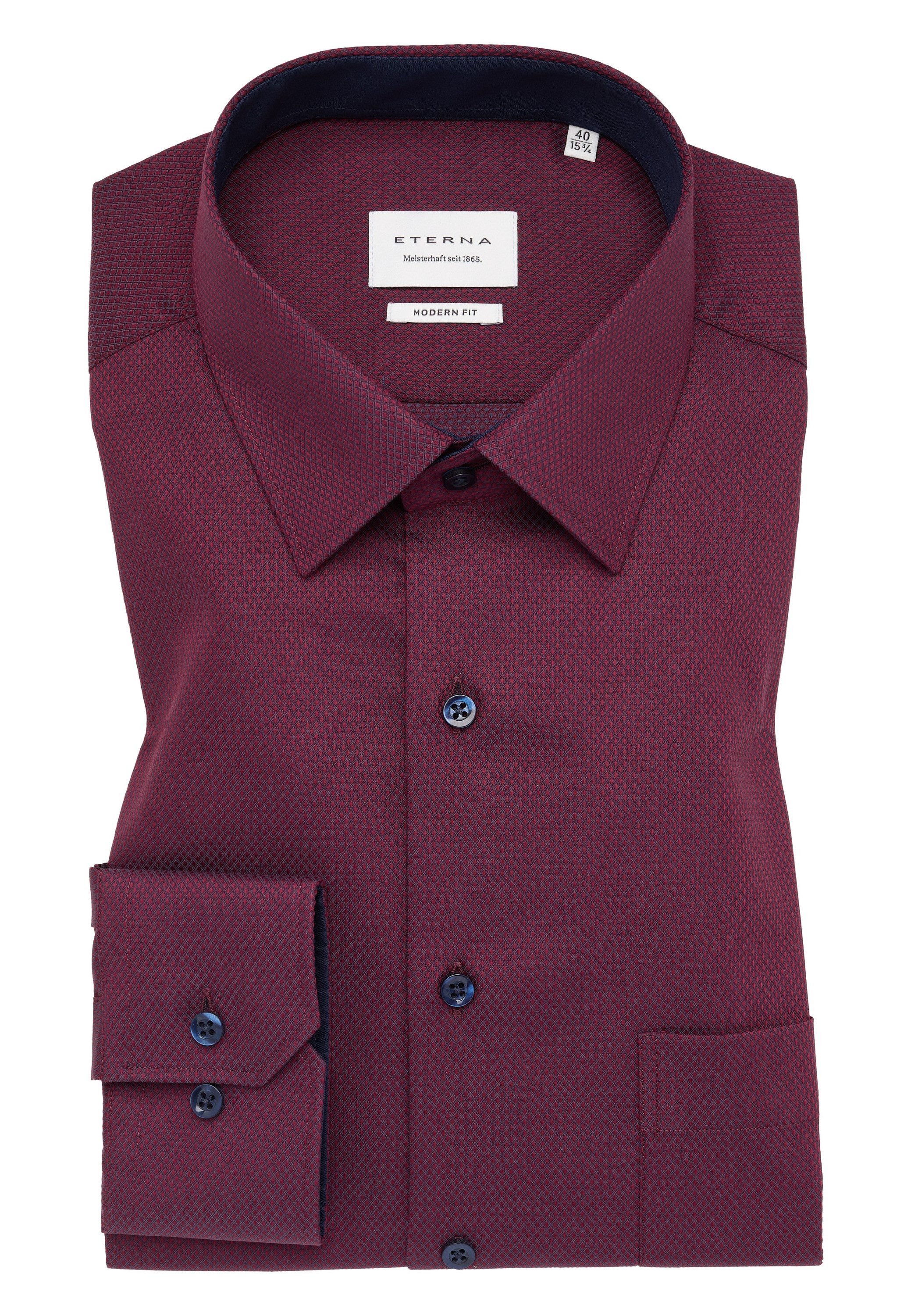 Eterna Overhemd met lange mouwen MODERN FIT NON IRON (strijkvrij)