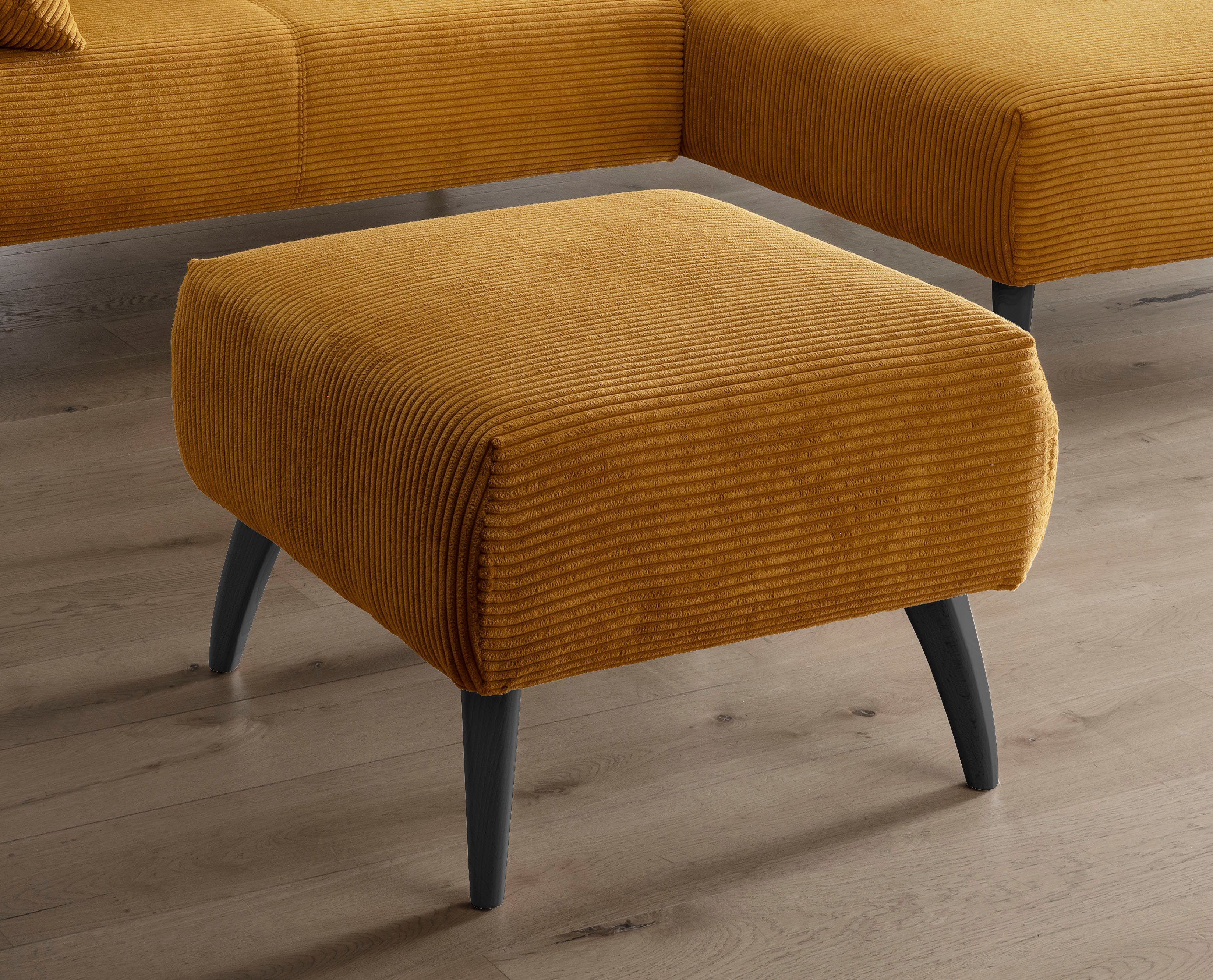 INOSIGN Hocker Colori Kleur houten poten naar keuze, verschillende stoffen, hoogwaardige stof