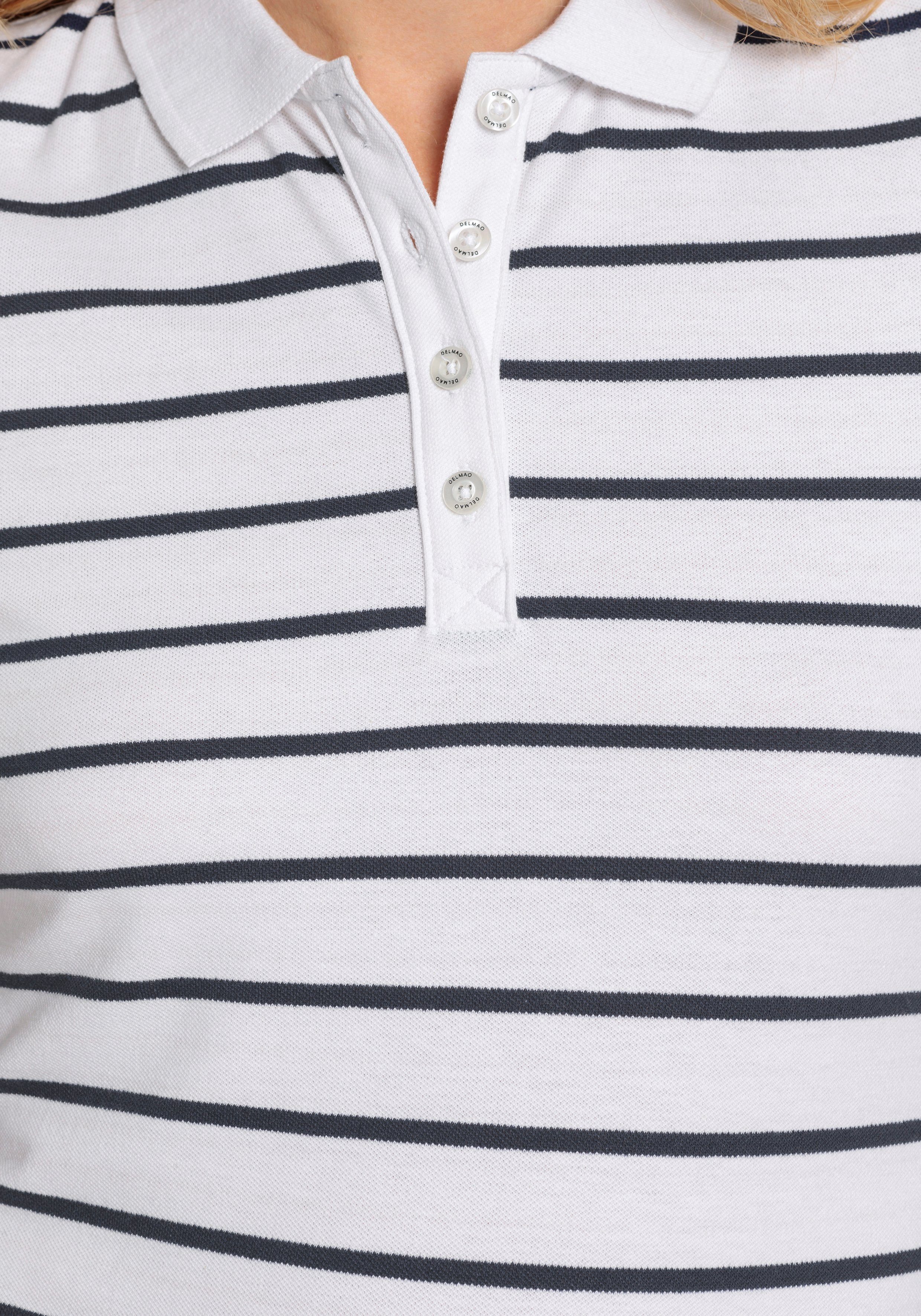 DELMAO Poloshirt met strepen van voorgeverfd garen