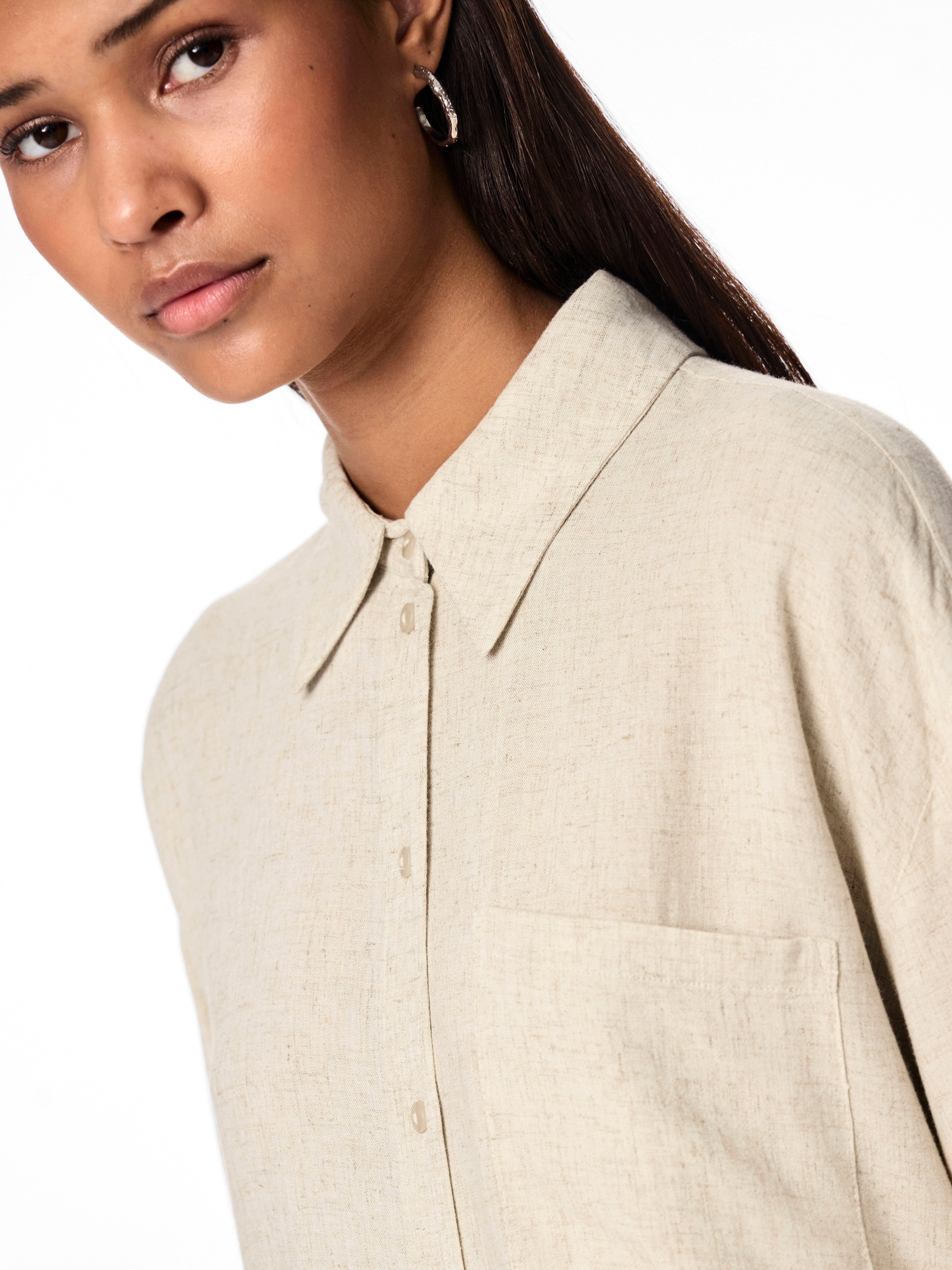 pieces Overhemdblouse PCPIA LS LOOSE SHIRT WVN NOOS