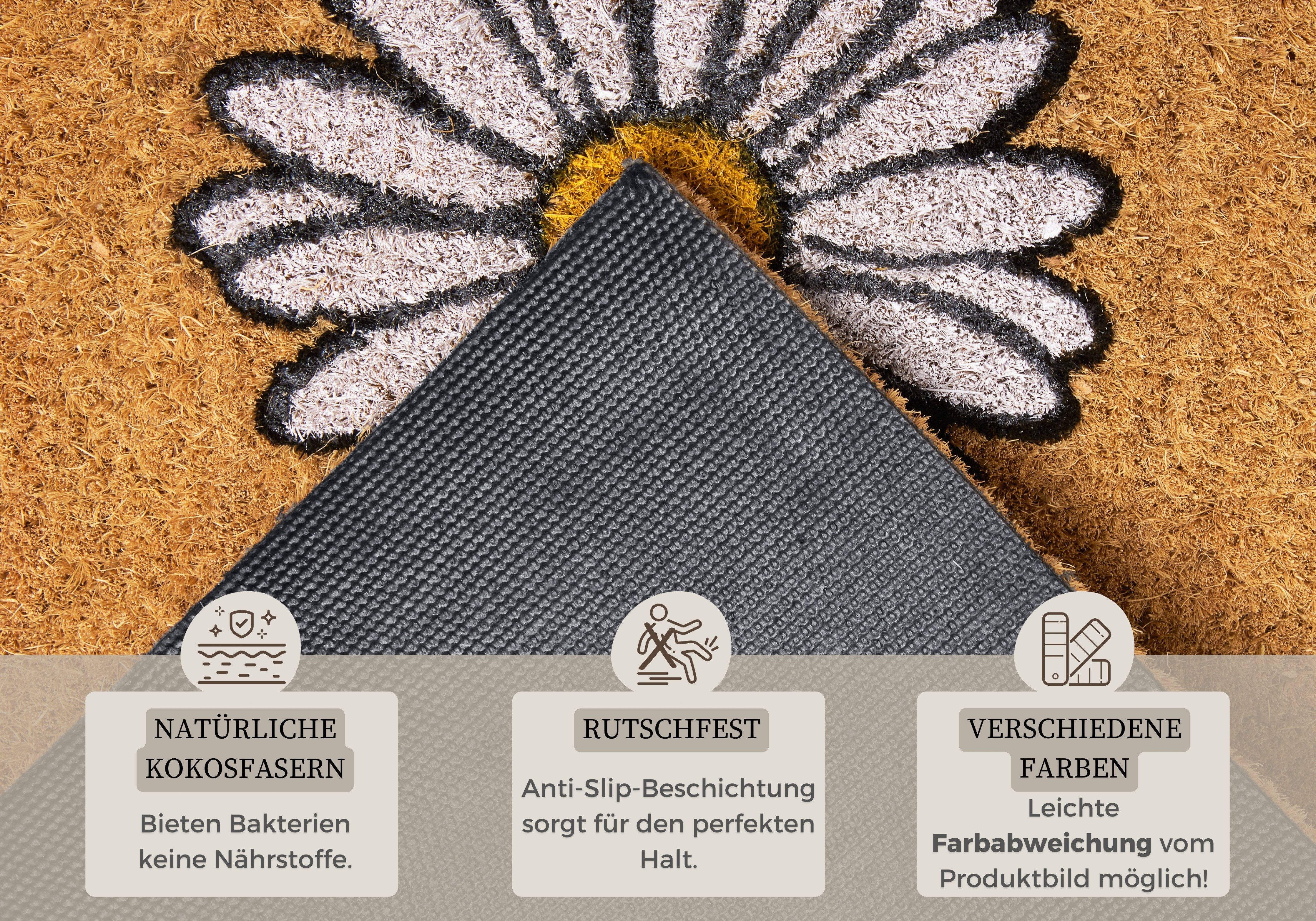 HANSE Home Mat Home, deurmat Kokos, vuilopvangmat, outdoor, antislip, binnen, kokosmat, gang