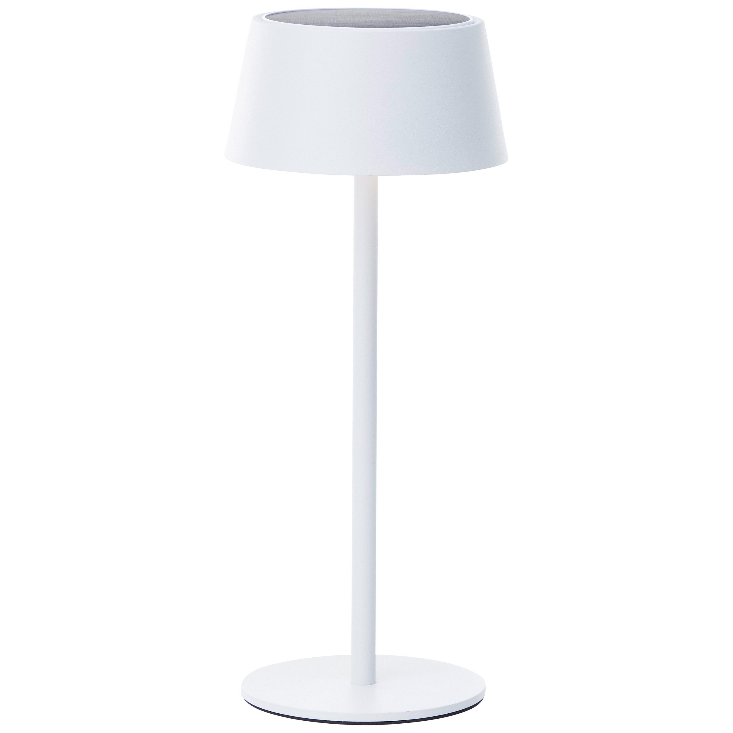 Brilliant Leuchten Led-tafellamp voor buiten Picco Solar en oplaadbaar via USB, 30 cm, 300 lm, 3000 K, IP44, metaal, wit