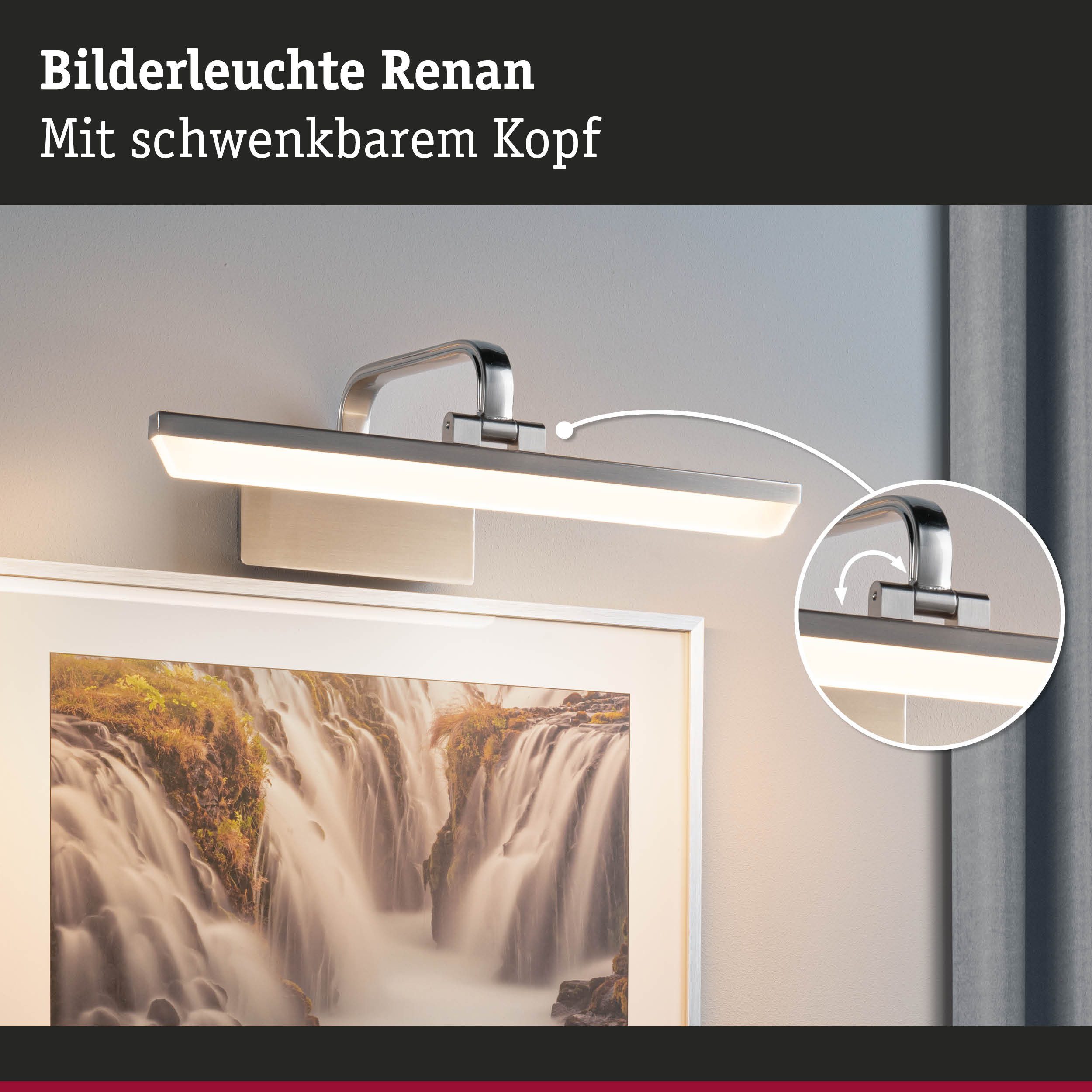 Paulmann Led-schilderijlampje Renan 3000K, 230V (1 stuk)