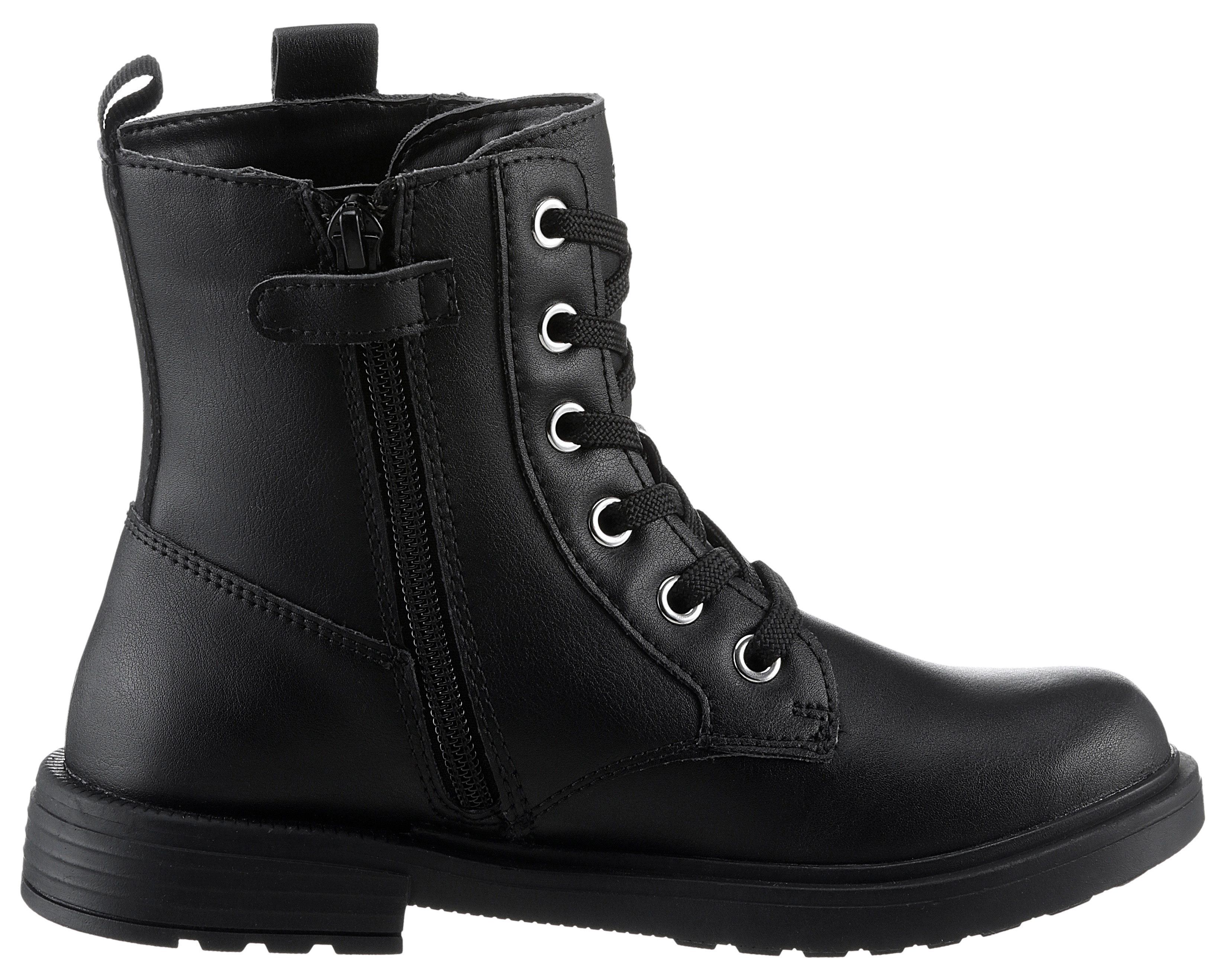 Geox Veterschoenen J ECLAIR GIRL M Bikerboots, winterlaarzen, laarzen met modieuze blokhak