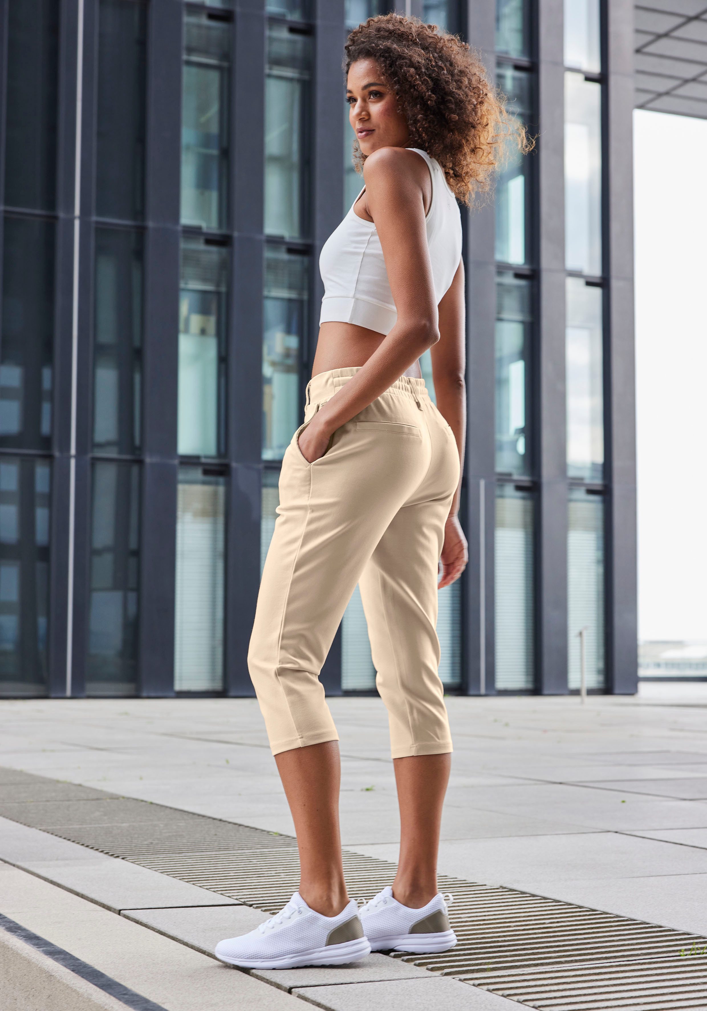 Lascana Caprilegging met zijzakken loungewear
