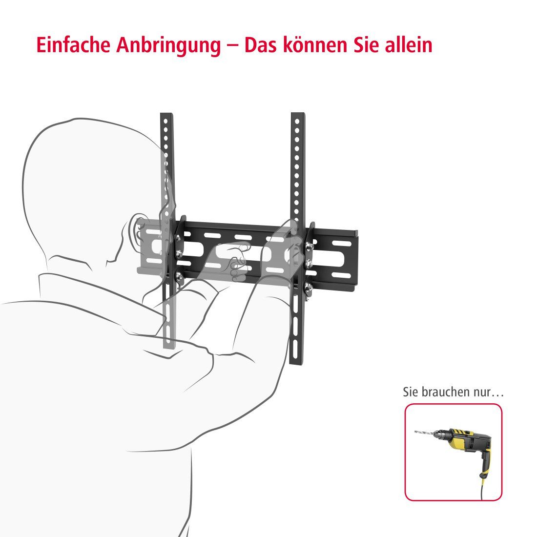 Hama Tv-wandhouder Wandbeugel (kantelbaar, 32" - 75", VESA 400x400)