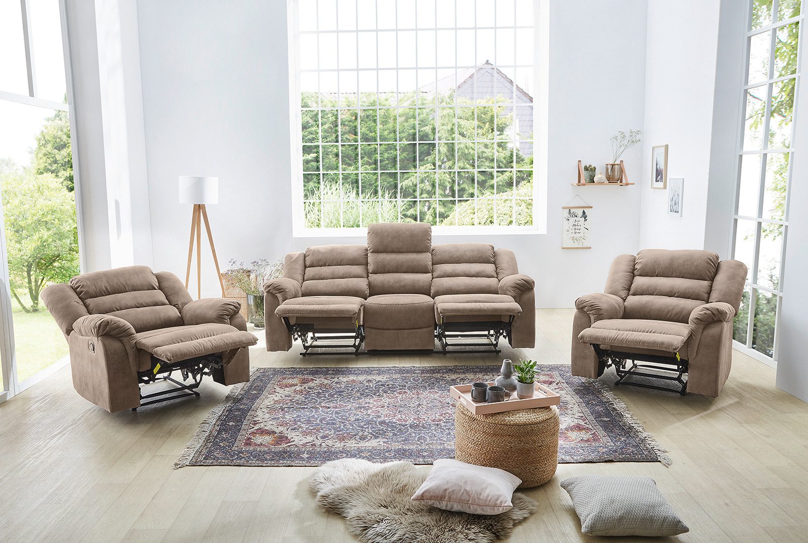 Jockenhöfer Gruppe Fauteuil Cleveland met ligfunctie door halfautomatische relaxfunctie, vering
