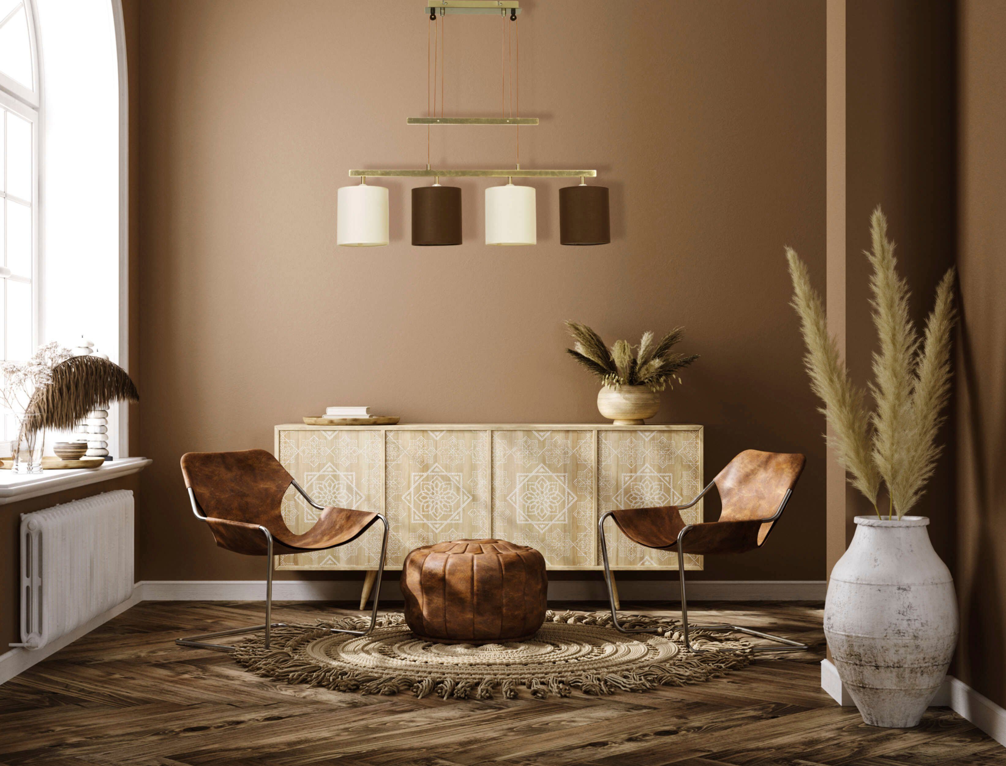 näve Hanglamp Tilde verstelbaar, staal/textiel, hoogte: 116 cm, excl. 4x e27 max. 40w (1 stuk)