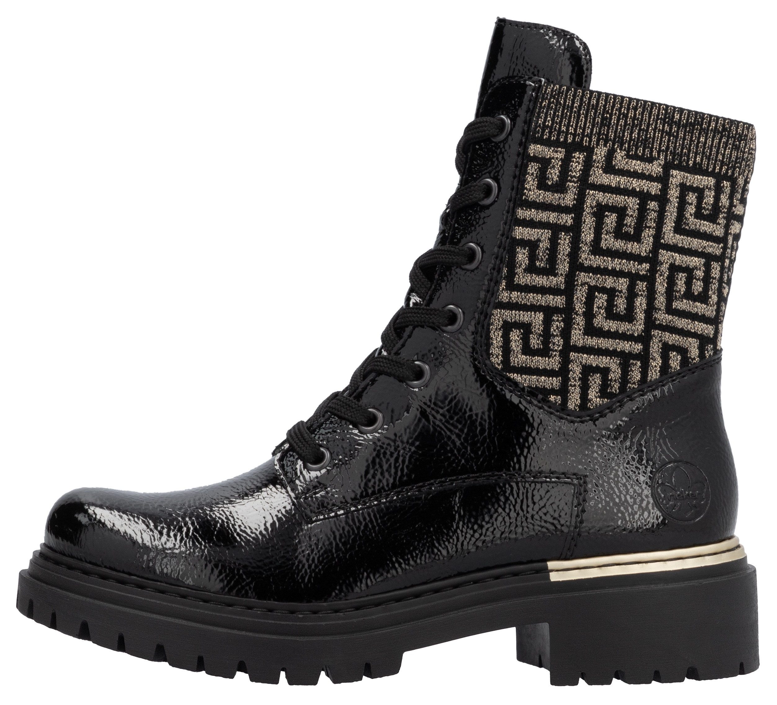 Rieker Veterschoenen enkellaars, hakken, met textielinzet aan de schacht