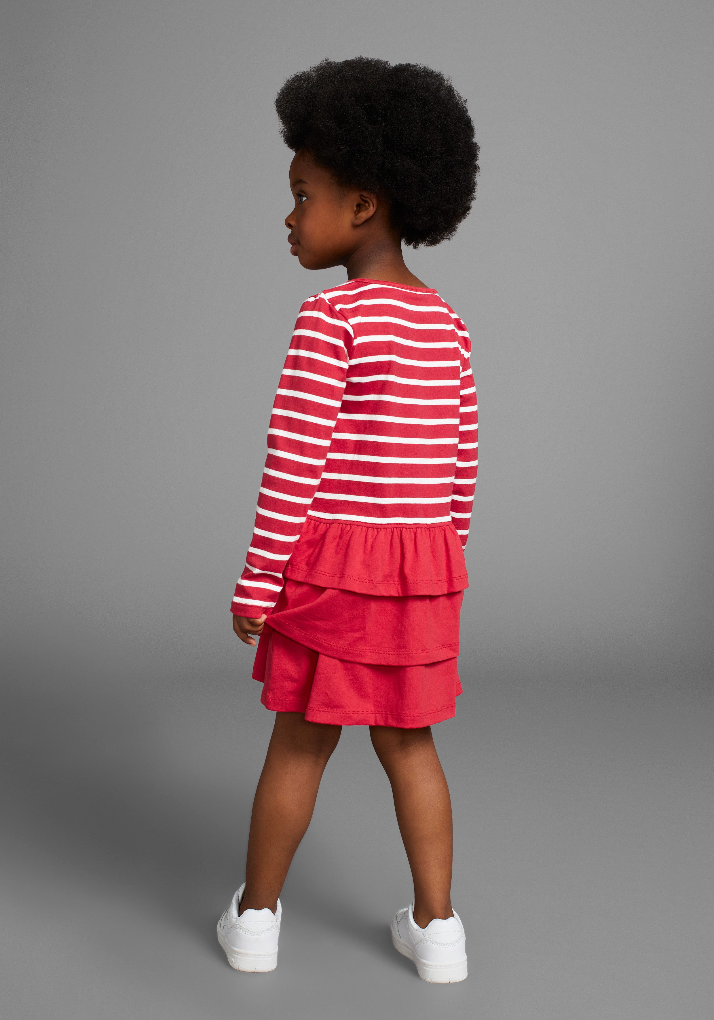 KIDSWORLD Jerseyjurk Voor kleine meisjes voor feesten en speciale gelegenheden, knie-vrije lengte, modieuze stijl