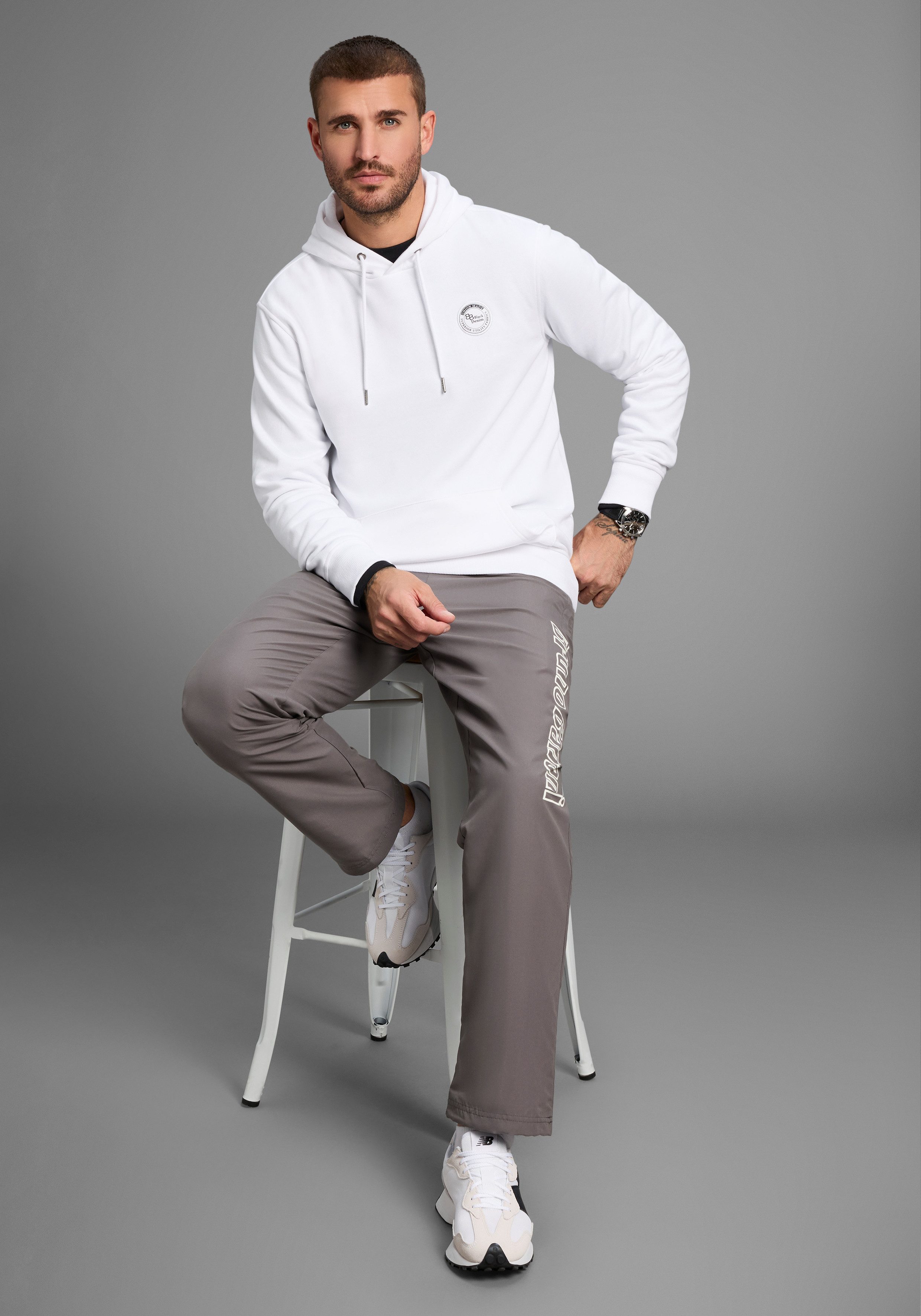 Bruno Banani Hoodie lange mouwen, smal gesneden, bedrukt ontwerp