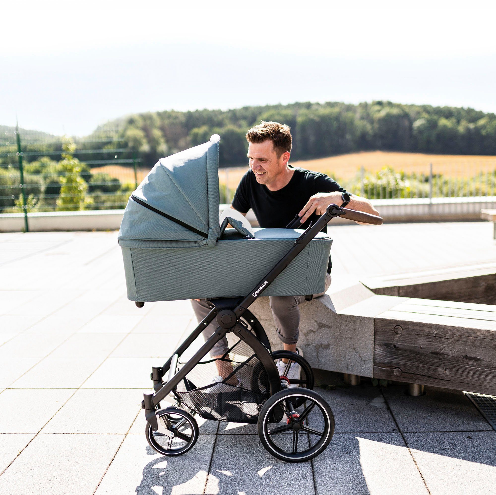 Gesslein Combi-kinderwagen FX4 Soft+ met opzetstuk Classic zwart/tabak, benzine