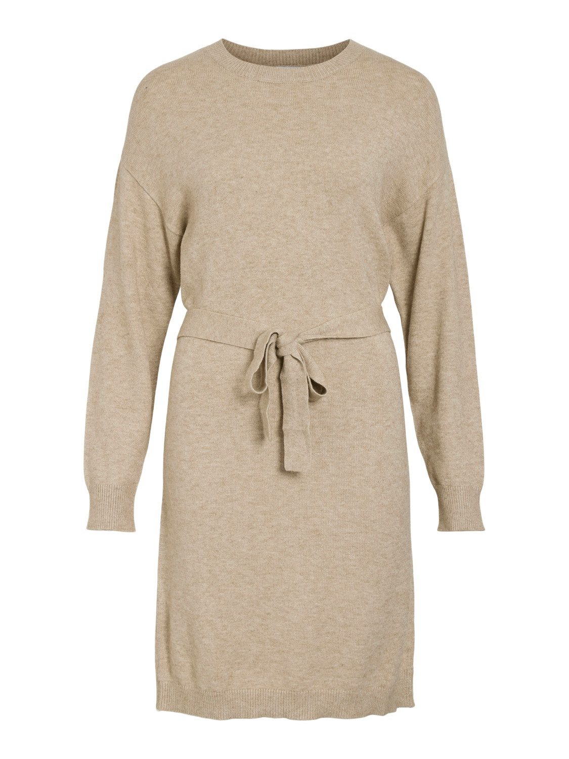 Vila Gebreide jurk VIRIL O-NECK L/S BELT KNIT DRESS - NOOS