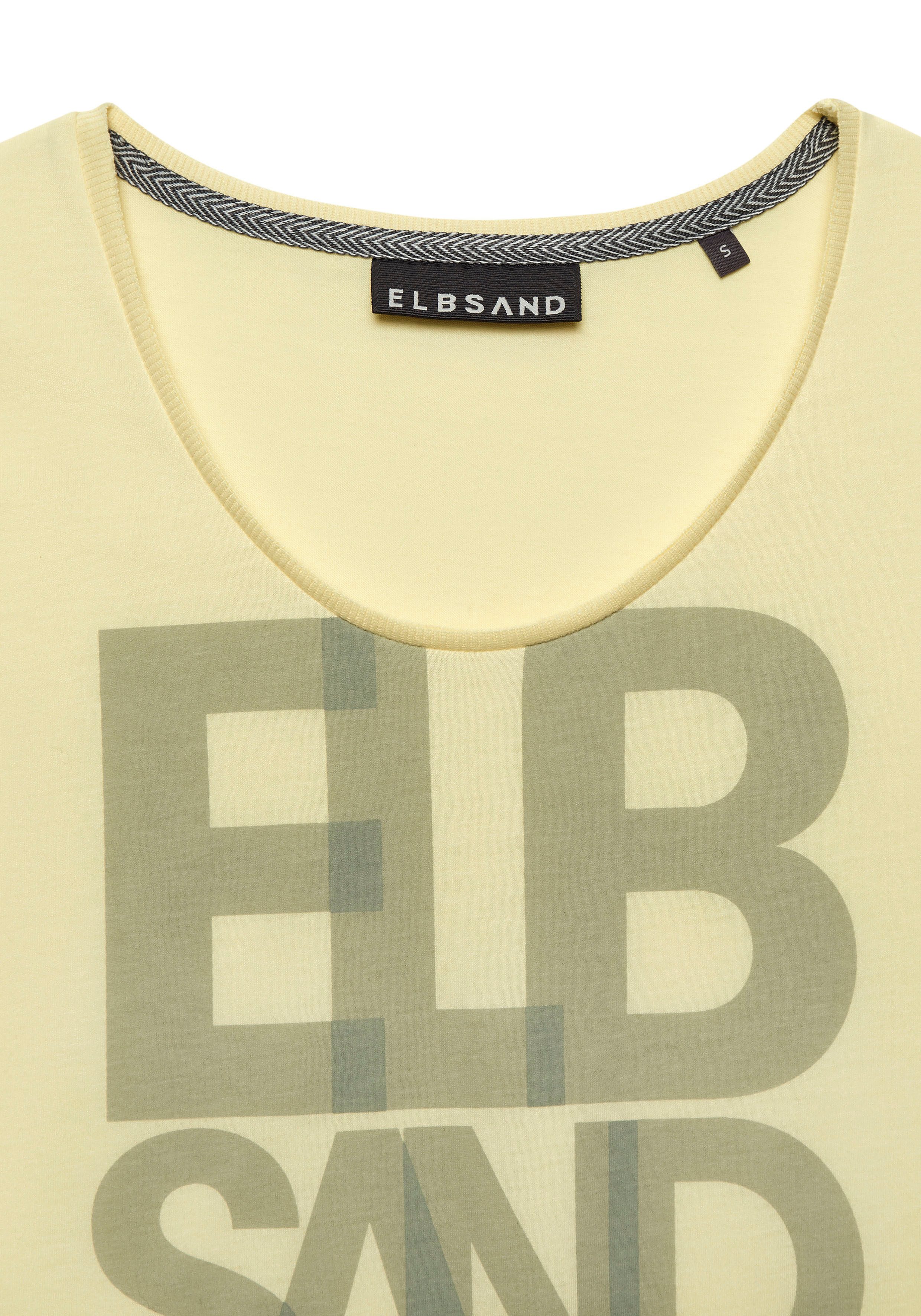 Elbsand T-shirt Eldis met logoprint korte mouwen shirt van katoenmix sportief-casual