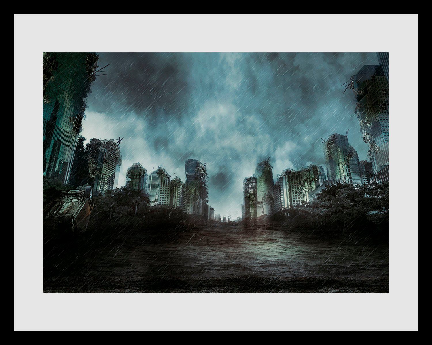 queence Wanddecoratie Apocalyps HD premium posterdruk incl. houten lijst (1 stuk)